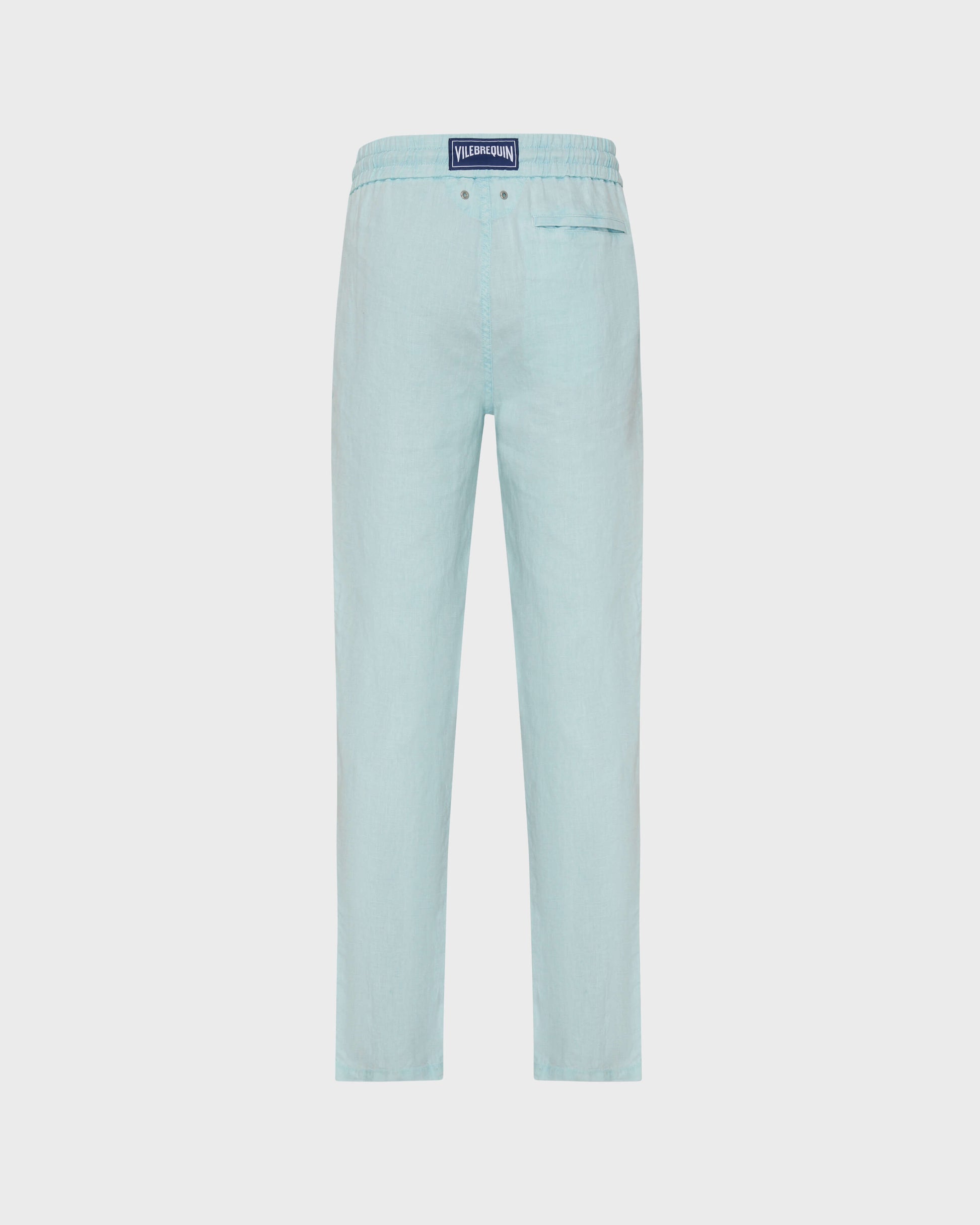 Vilebrequin Men Linen Pants Regular Fit Solid - Blue Pacific
