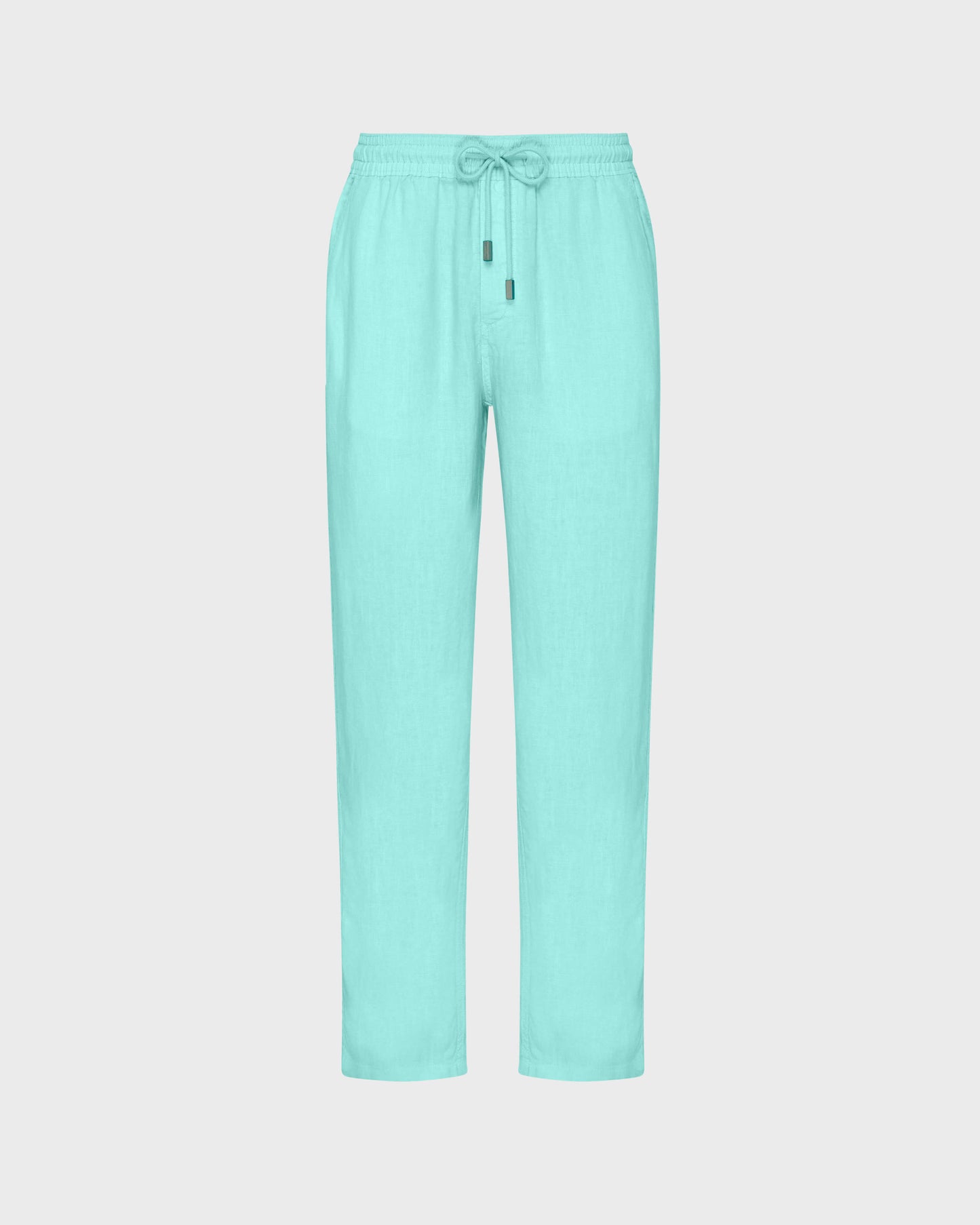 Vilebrequin Men Linen Pants Solid - Green Caribbean