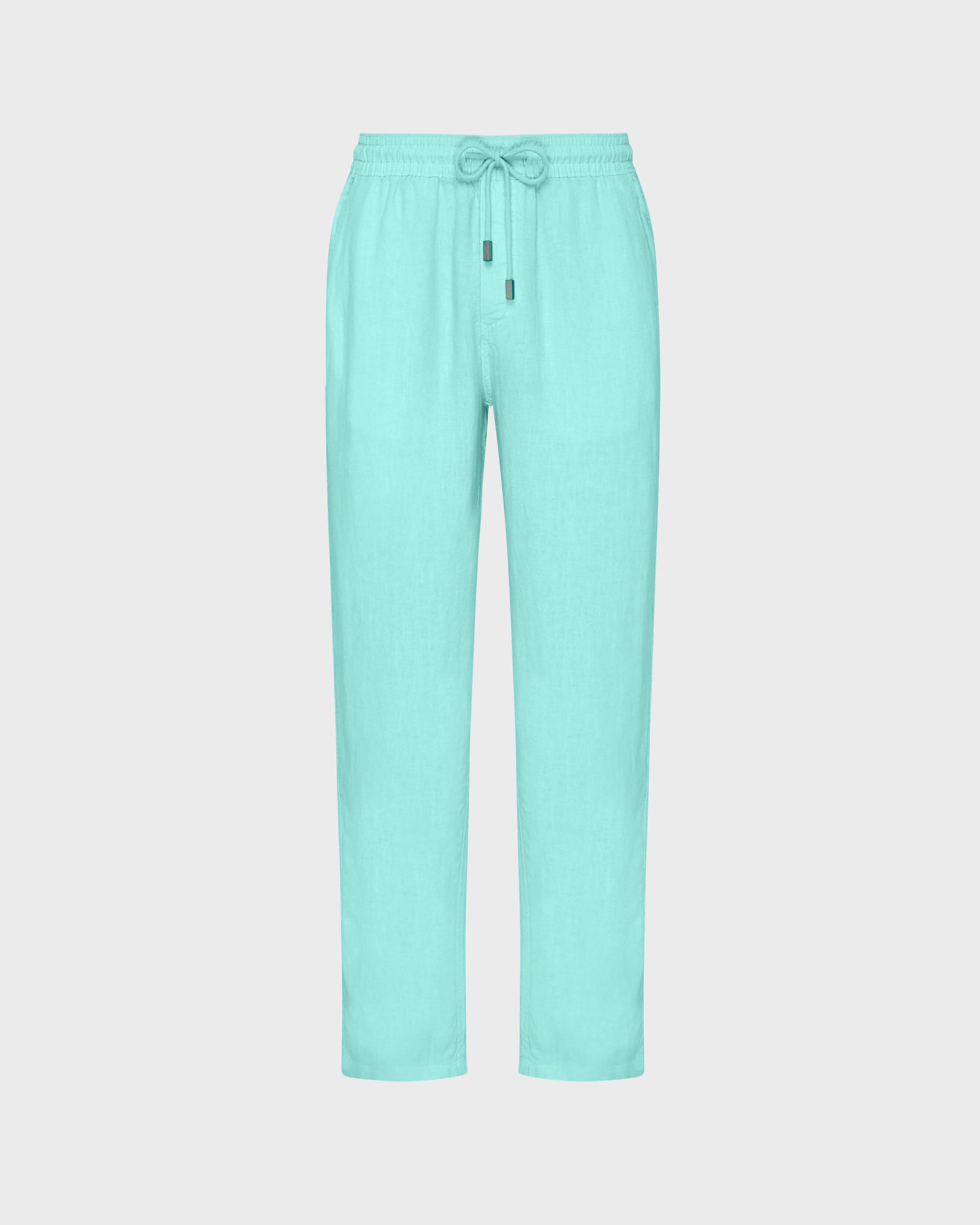 Vilebrequin Men Linen Pants Solid - Green Caribbean
