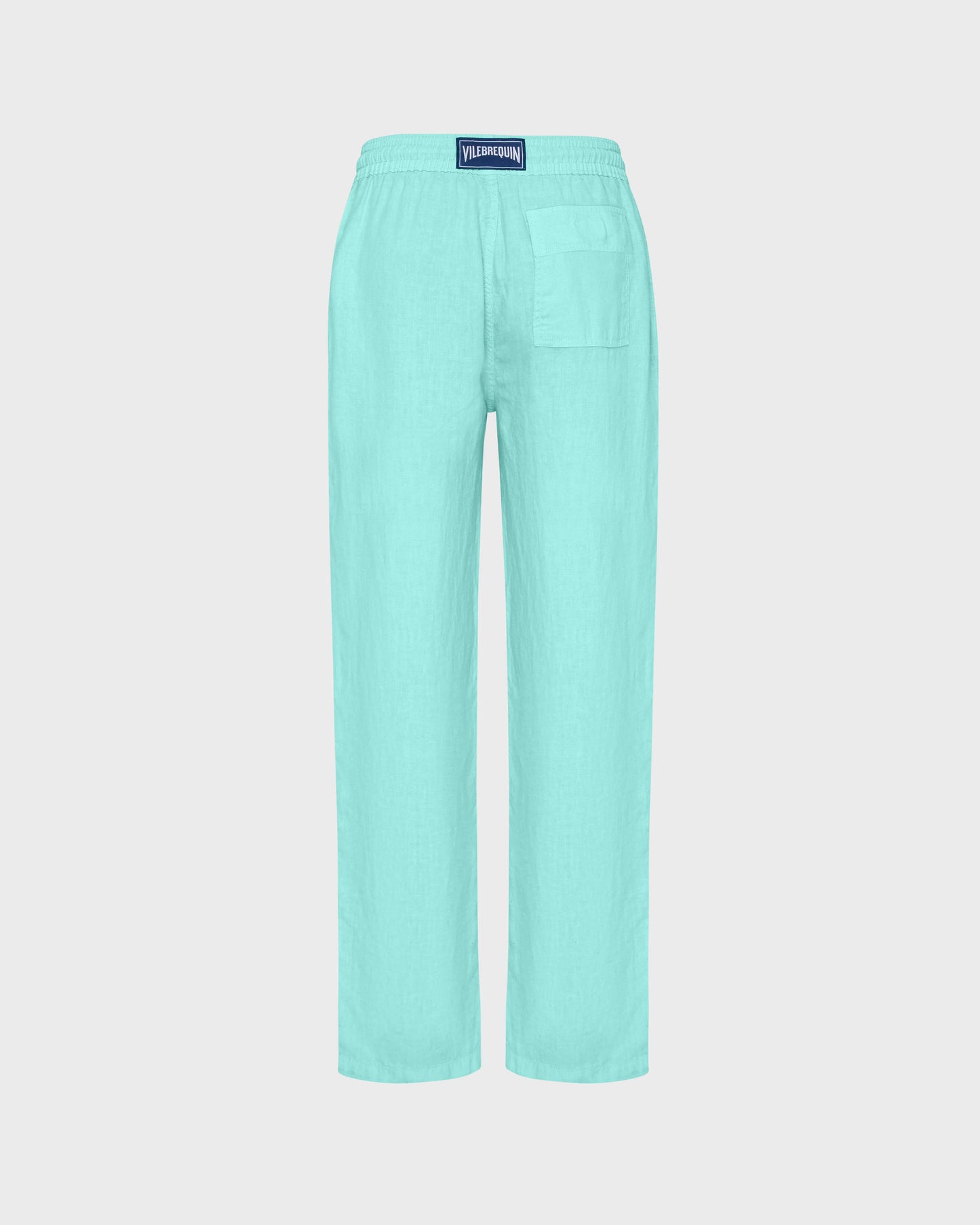 Vilebrequin Men Linen Pants Solid - Green Caribbean