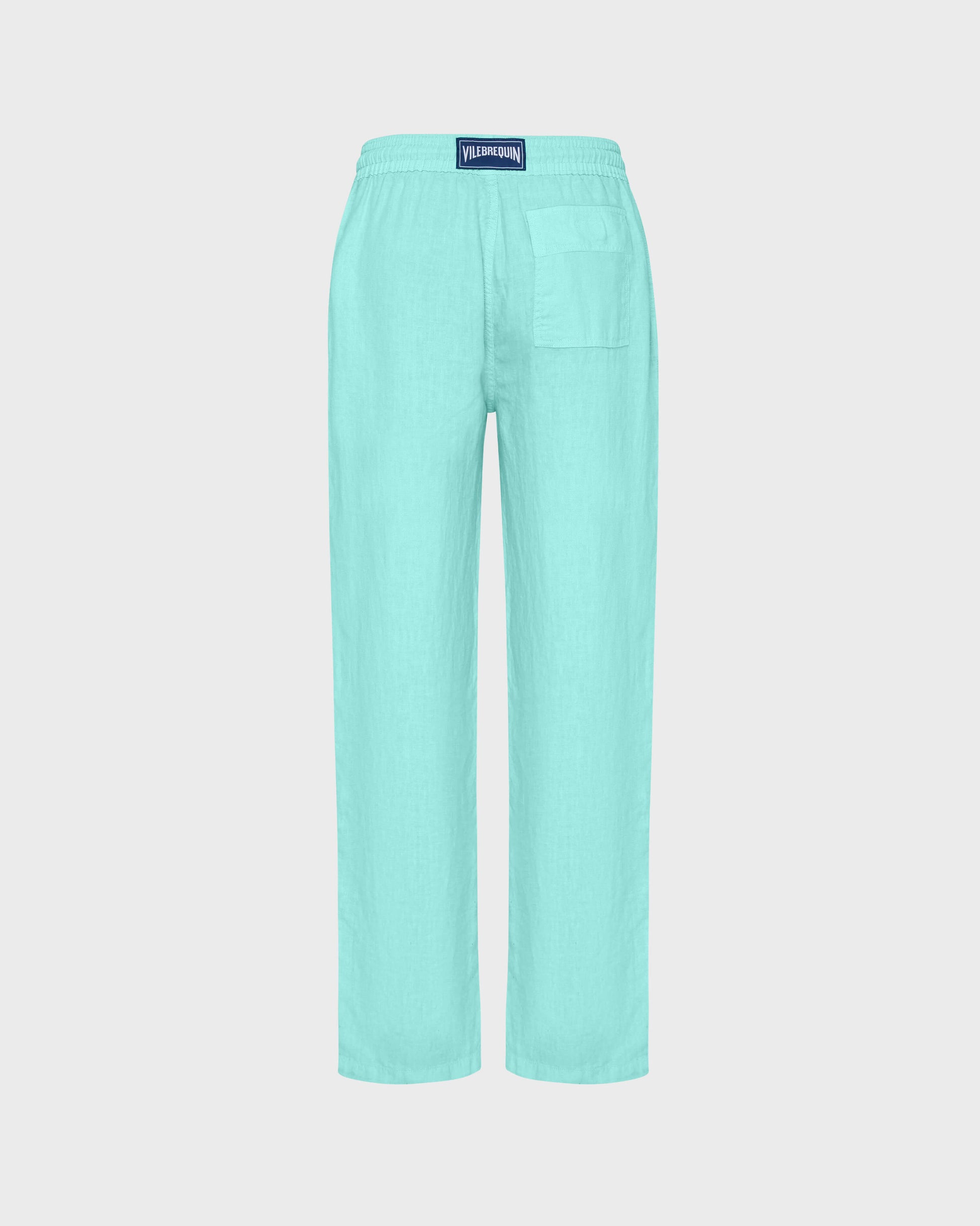 Vilebrequin Men Linen Pants Solid - Green Caribbean