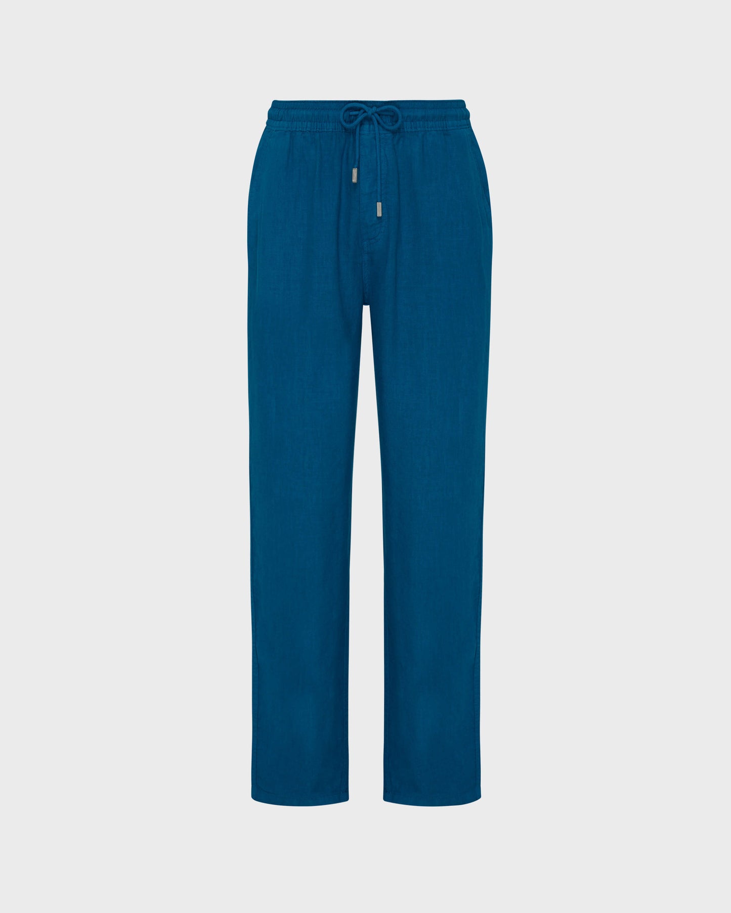 Vilebrequin Men Linen Pants Solid - Blue Peacock