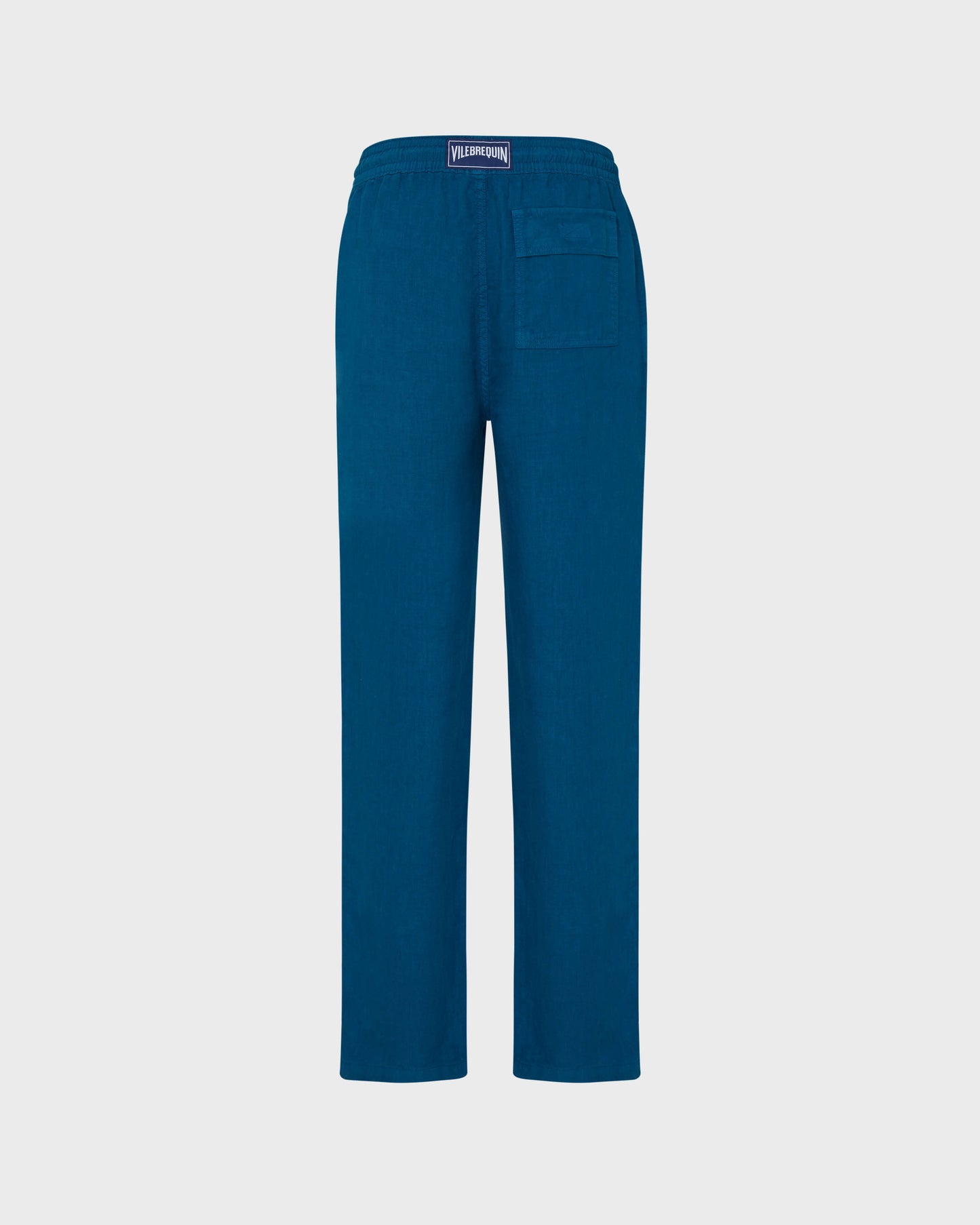 Vilebrequin Men Linen Pants Solid - Blue Peacock