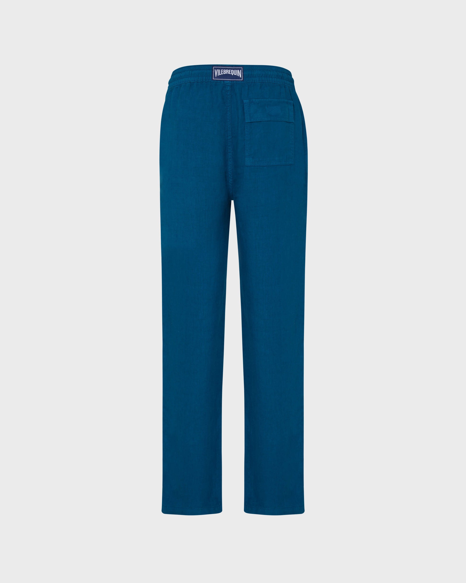 Vilebrequin Men Linen Pants Solid - Blue Peacock