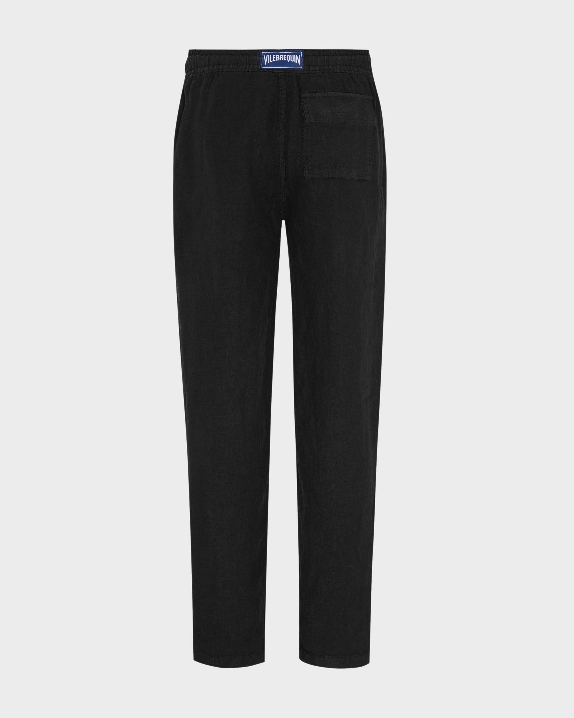 Vilebrequin Men Linen Pants Solid - Black Website | PACP613P