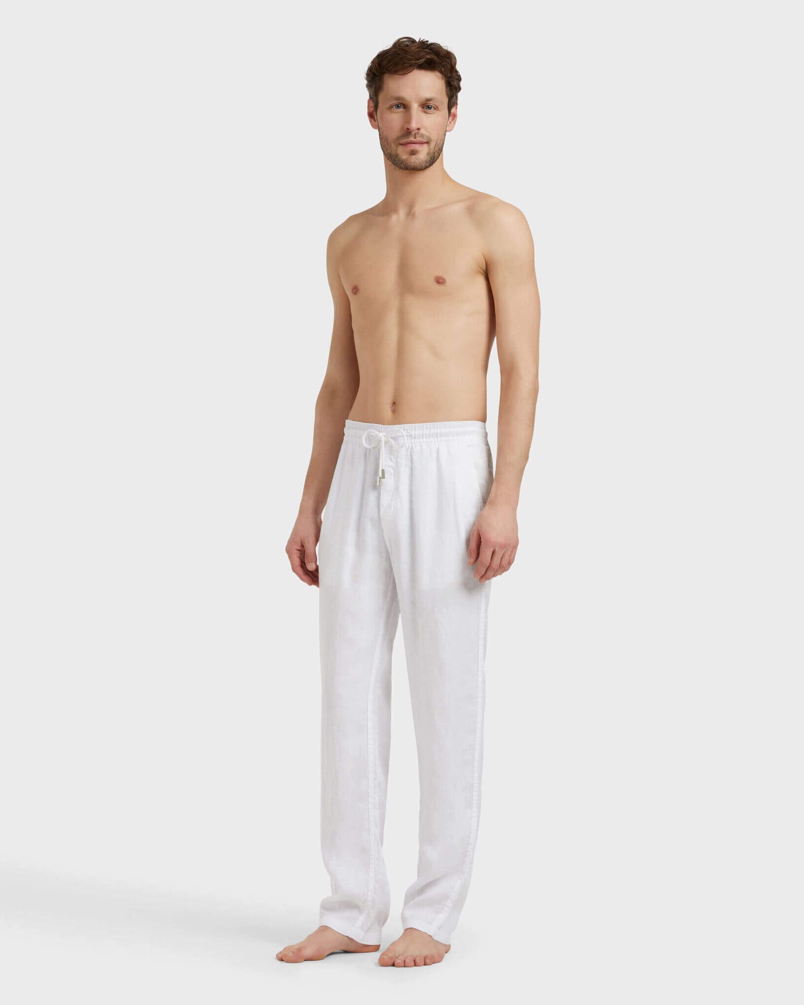Vilebrequin Men Linen Pants Solid - White Website | PACP613P