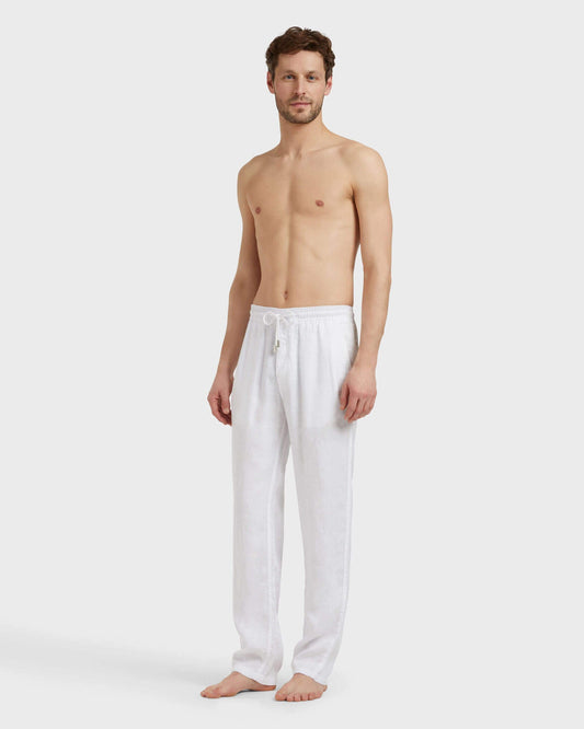 Vilebrequin Men Linen Pants Solid - White Website | PACP613P