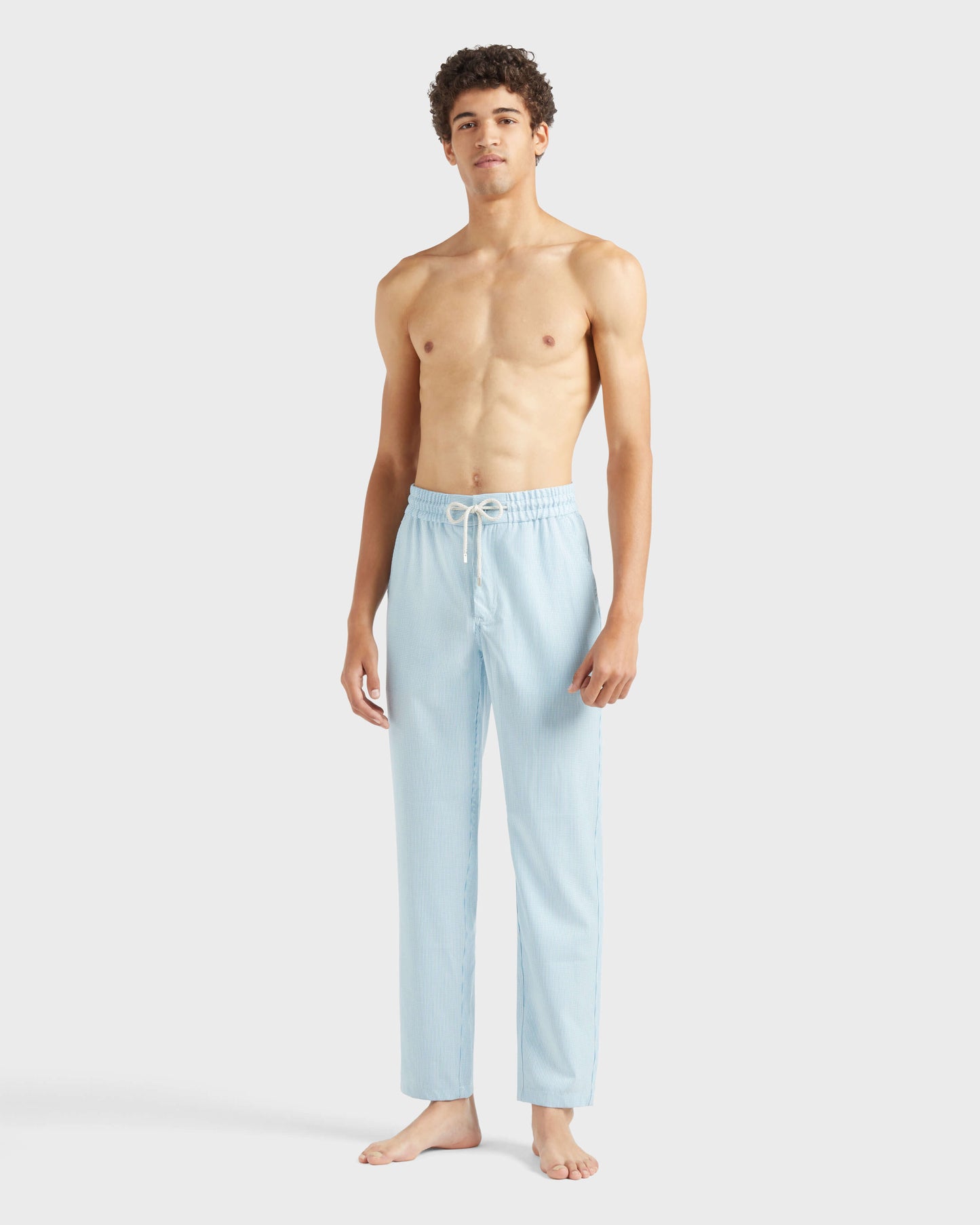 Vilebrequin Men Wool Regular Pants Micro Rayures Tailoring - Blue topaz