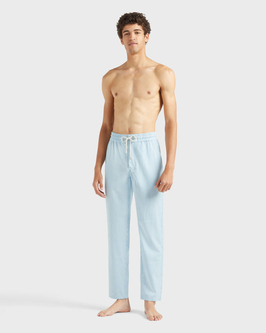 Vilebrequin Men Wool Regular Pants Micro Rayures Tailoring - Blue topaz