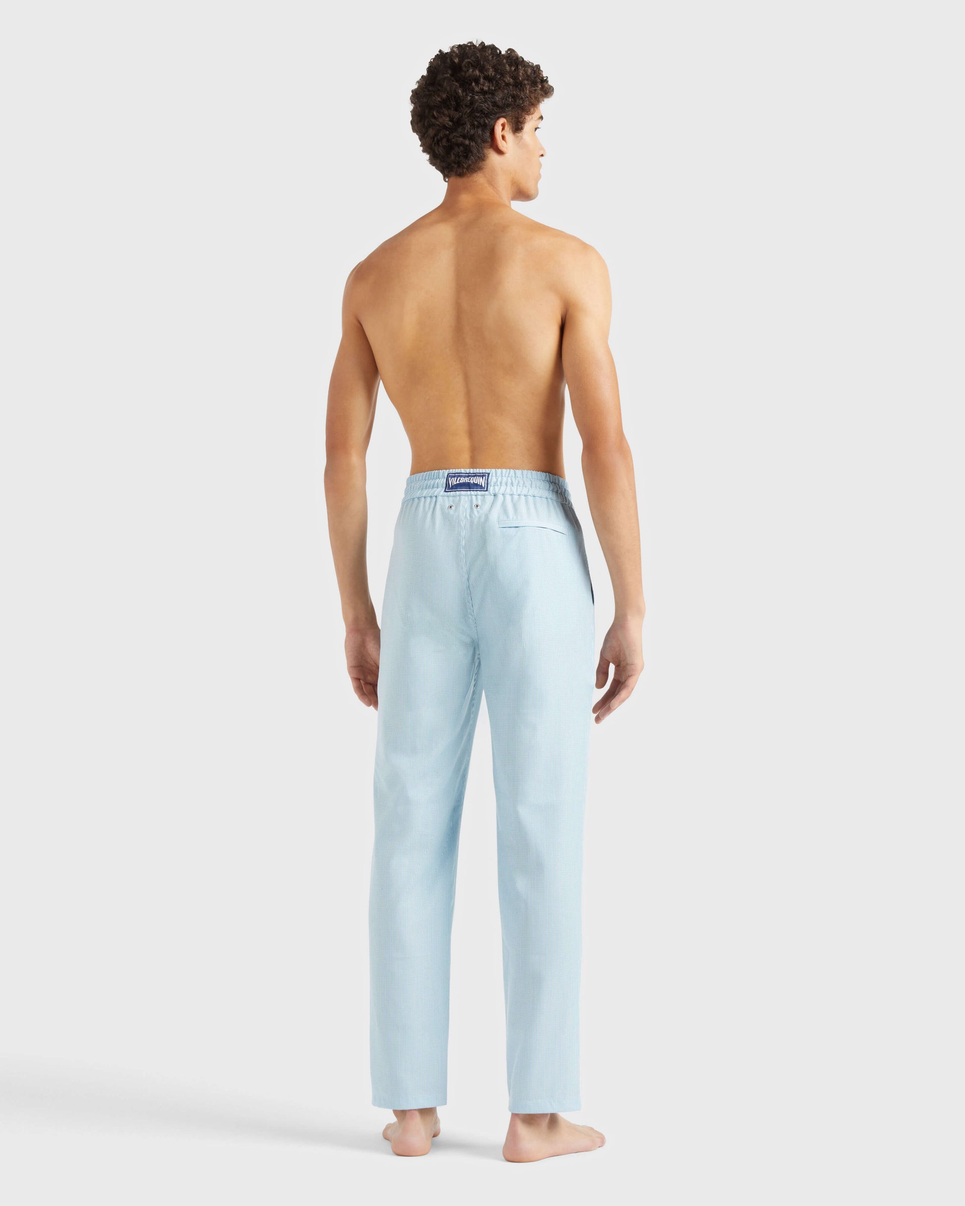 Vilebrequin Men Wool Regular Pants Micro Rayures Tailoring - Blue topaz