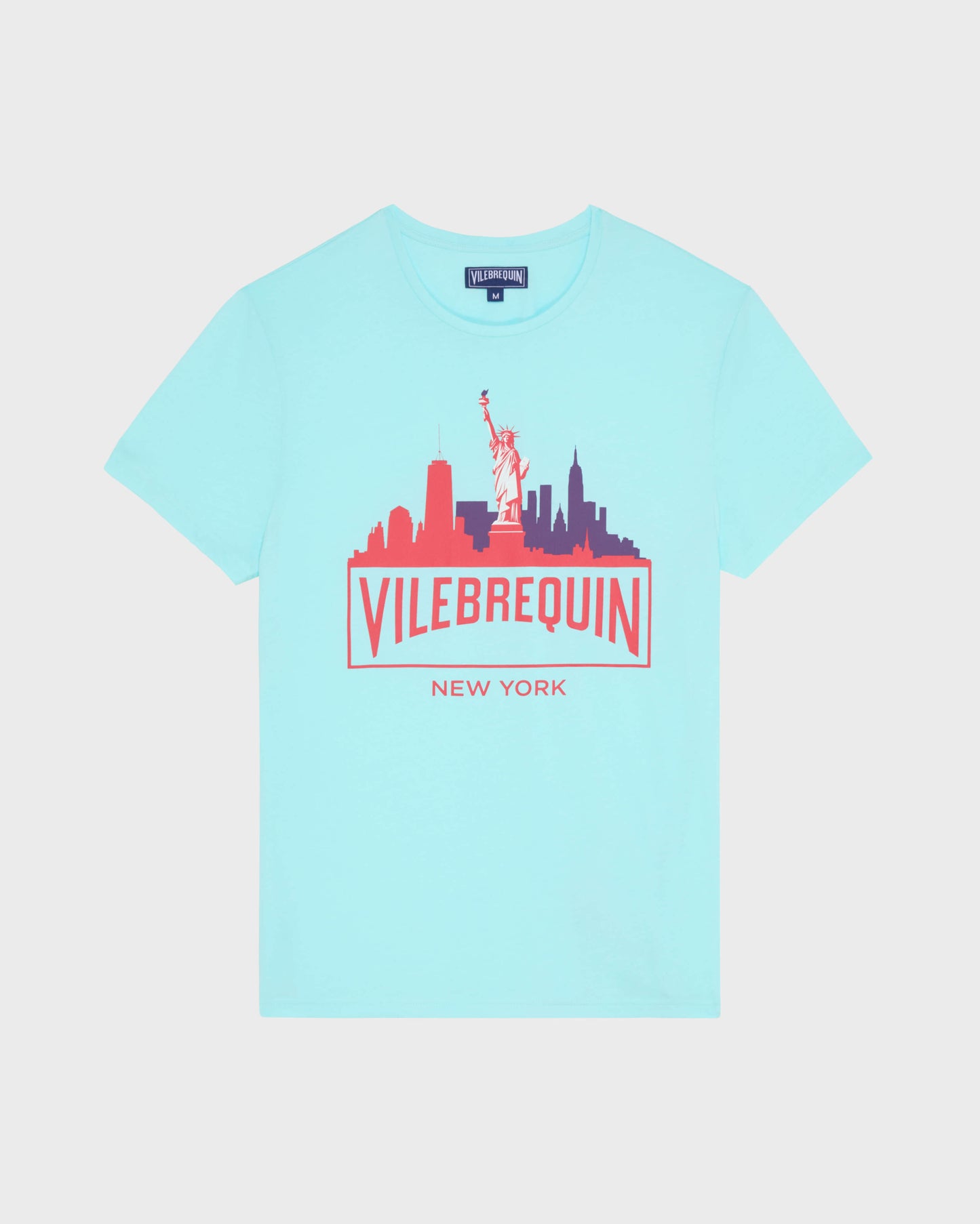 Vilebrequin Men Organic Cotton T-shirt City - Blue Oxygene