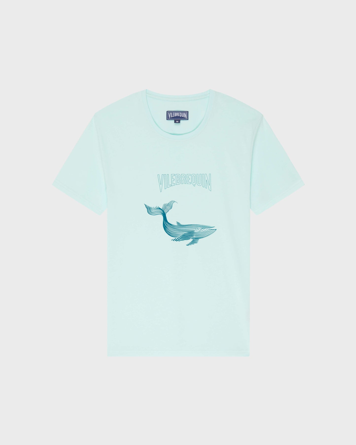 Vilebrequin Men Organic Cotton T-shirt Whales - Blue note