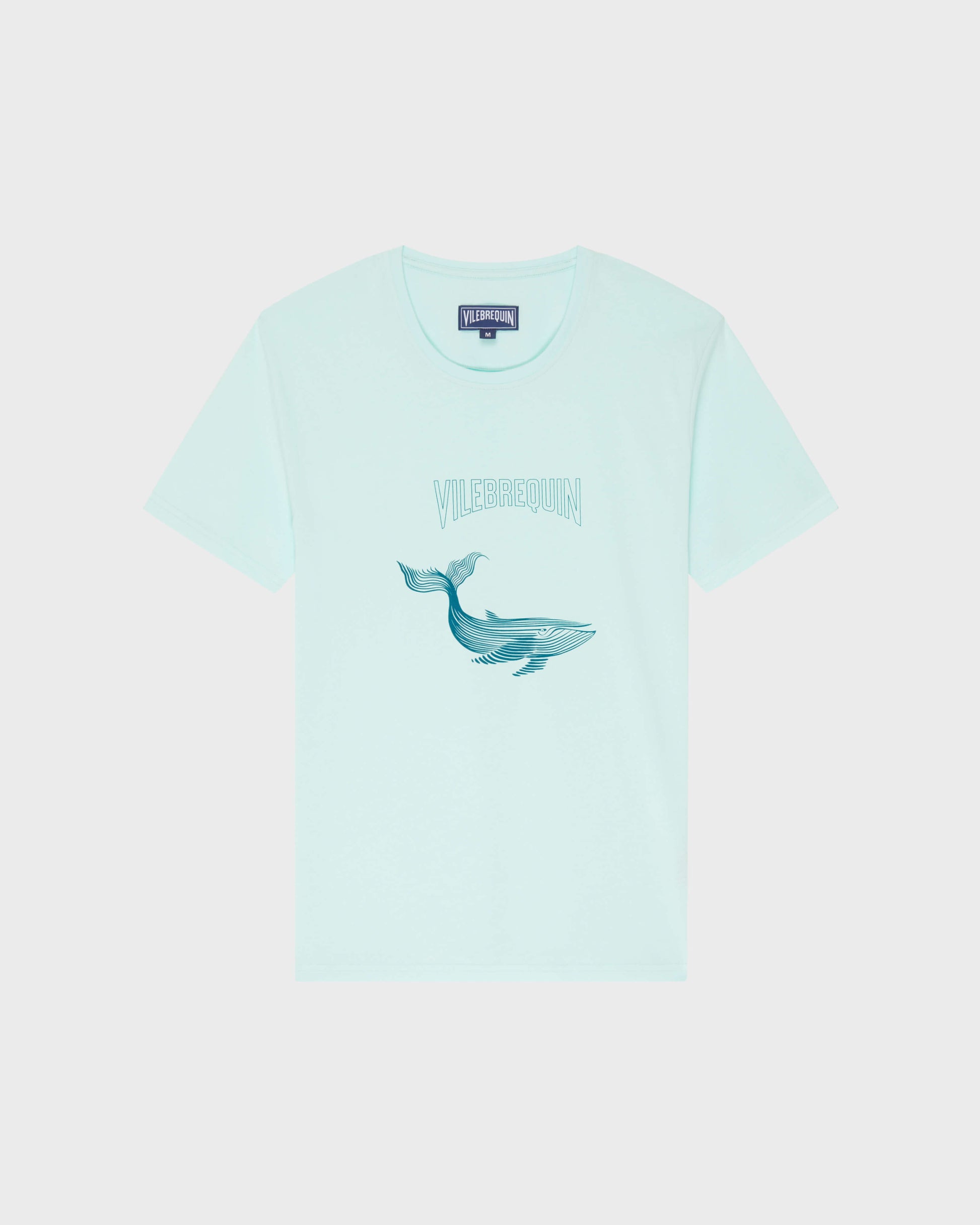 Vilebrequin Men Organic Cotton T-shirt Whales - Blue note