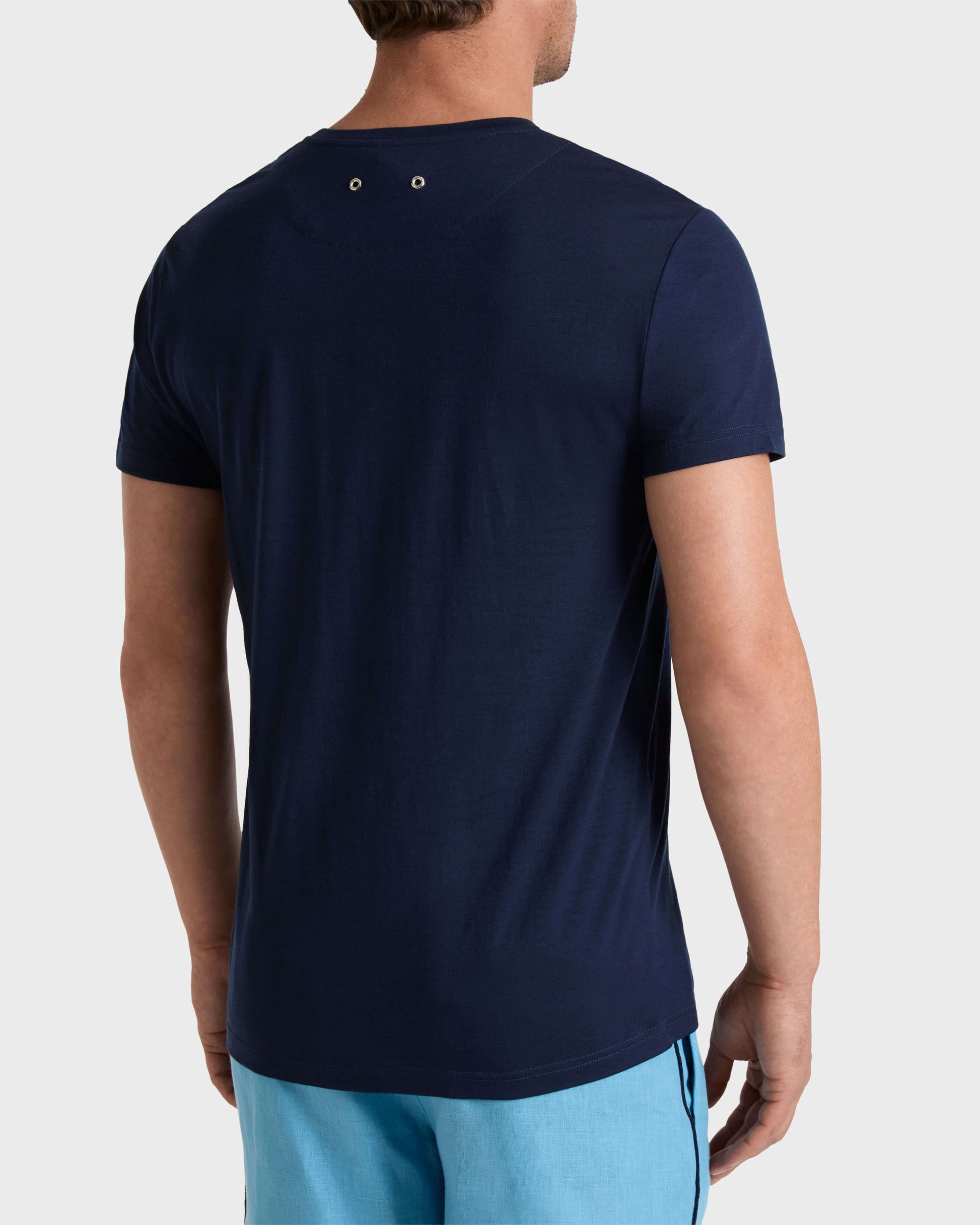 Vilebrequin Men Wool T-shirt Solid - Blue Navy