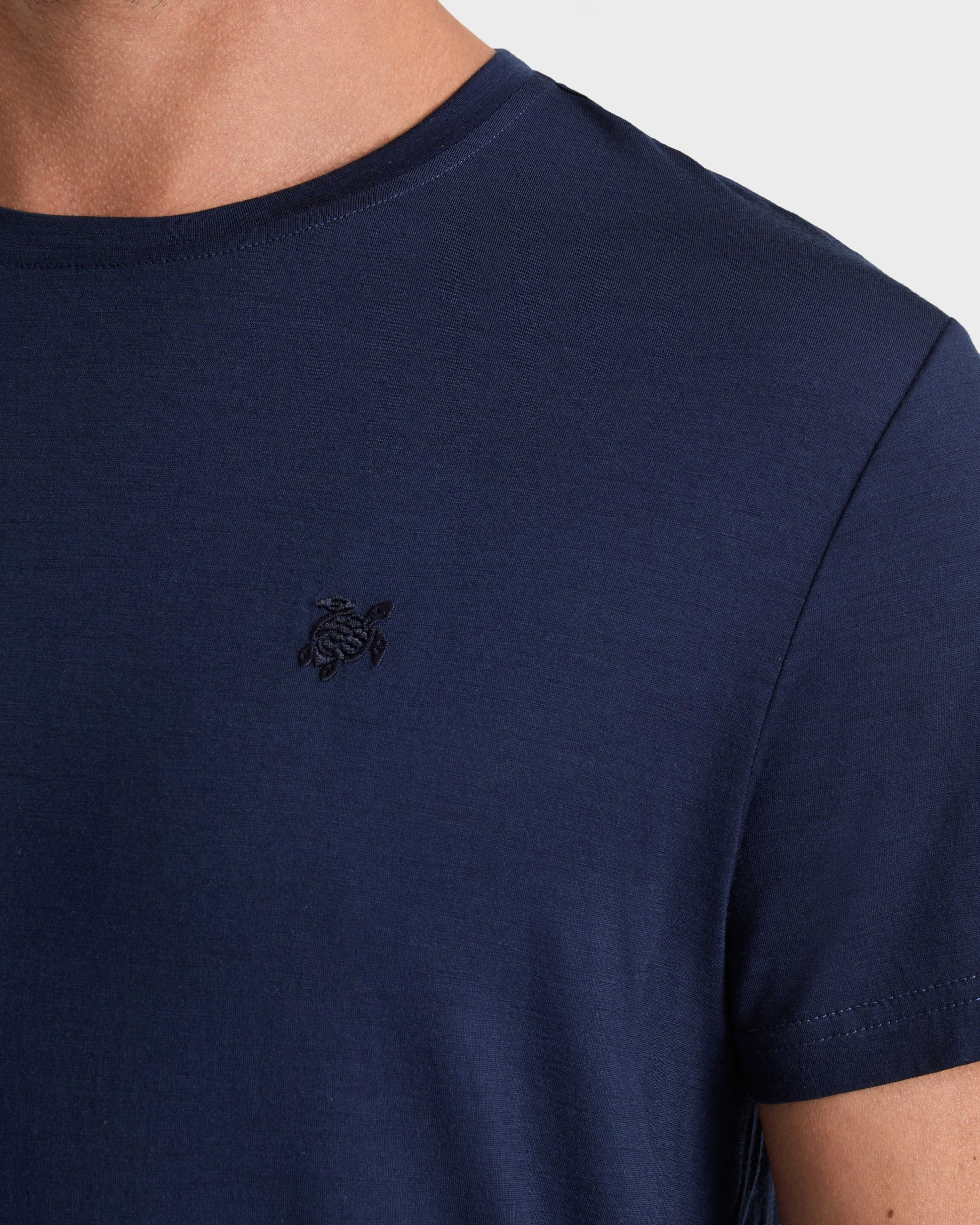 Vilebrequin Men Wool T-shirt Solid - Blue Navy