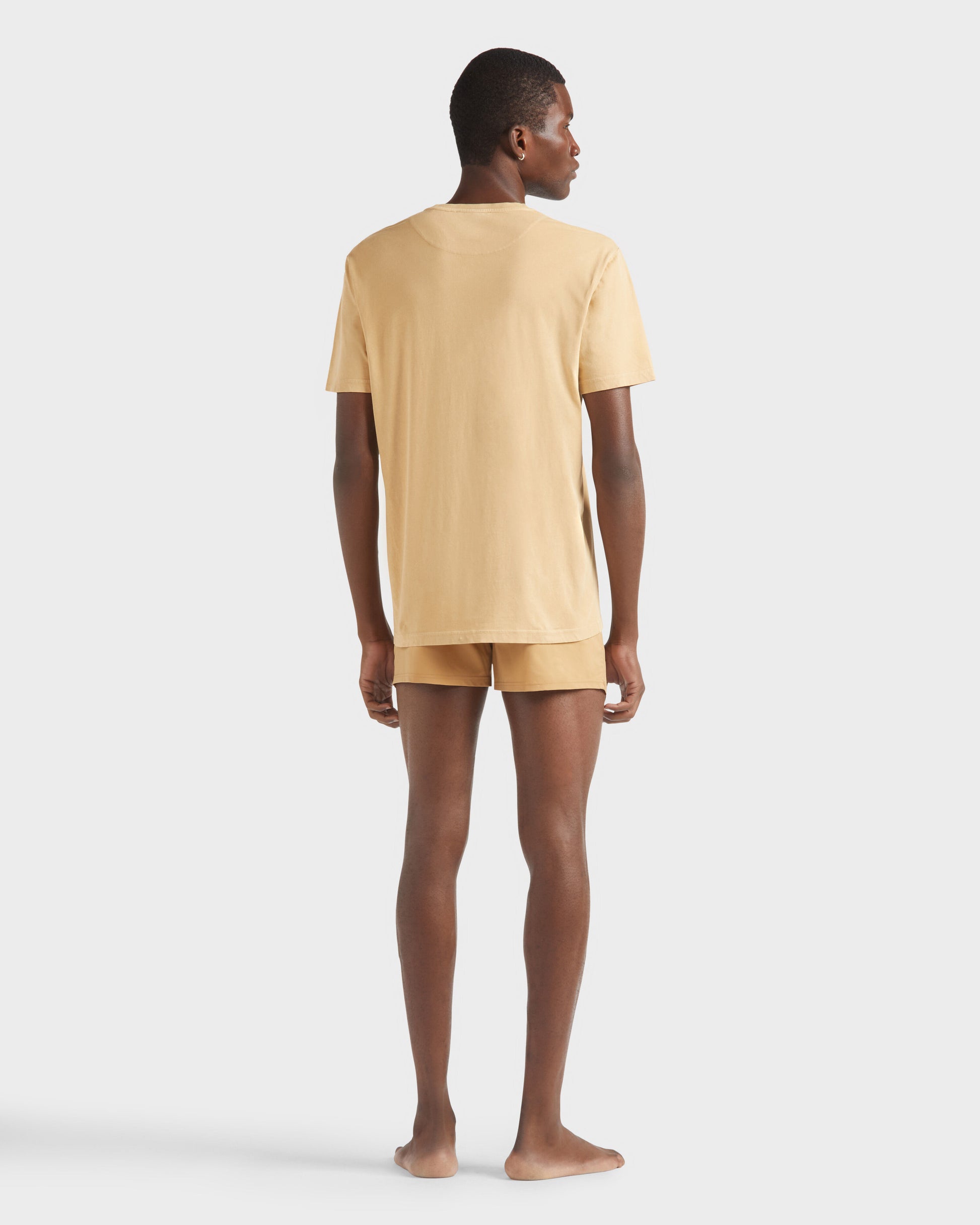 Vilebrequin Men Solid Organic cotton T-shirt Natural Colors - Brown Mocha