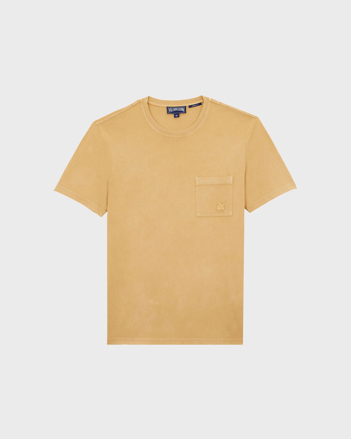 Vilebrequin Men Solid Organic cotton T-shirt Natural Colors - Brown Mocha