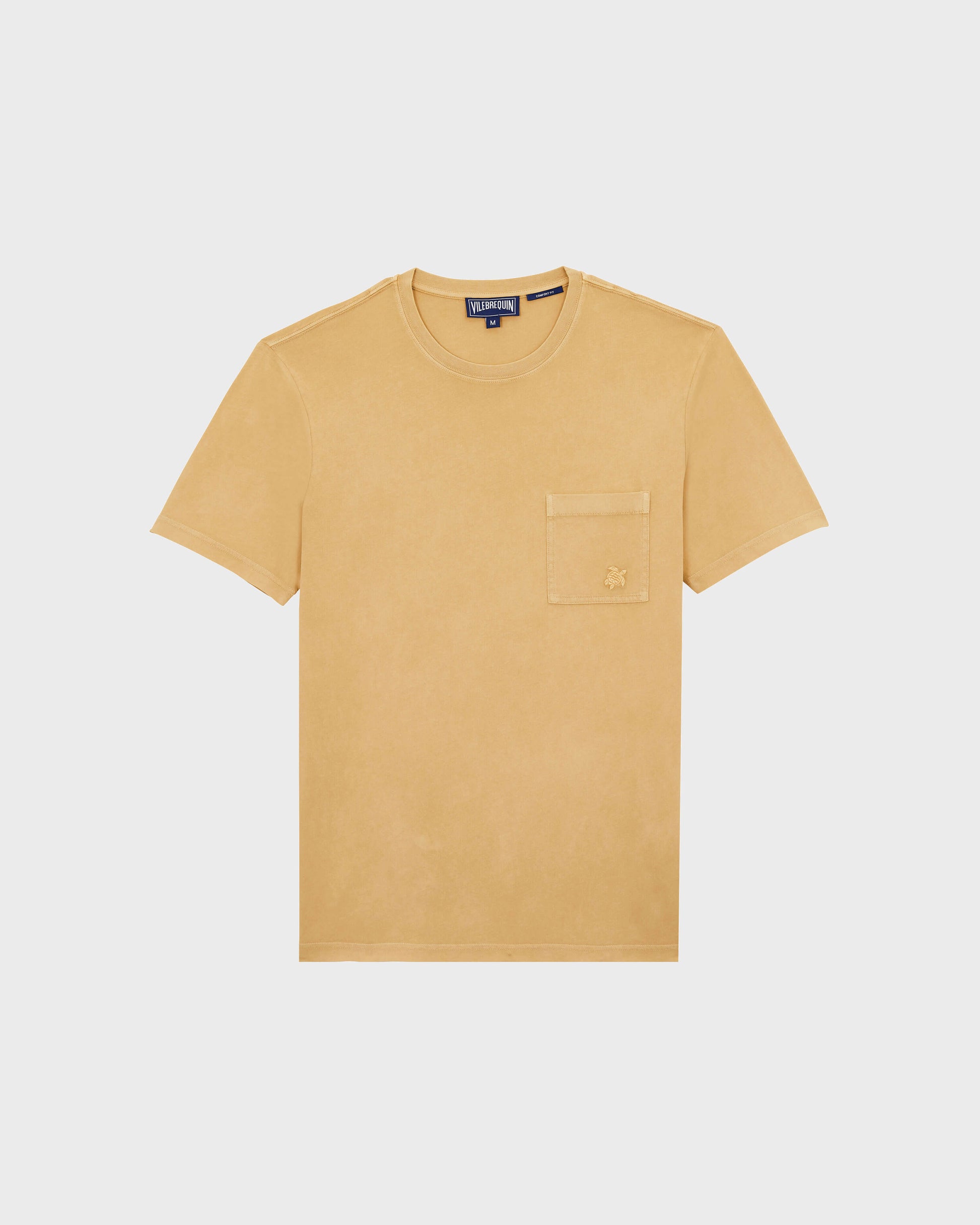 Vilebrequin Men Solid Organic cotton T-shirt Natural Colors - Brown Mocha