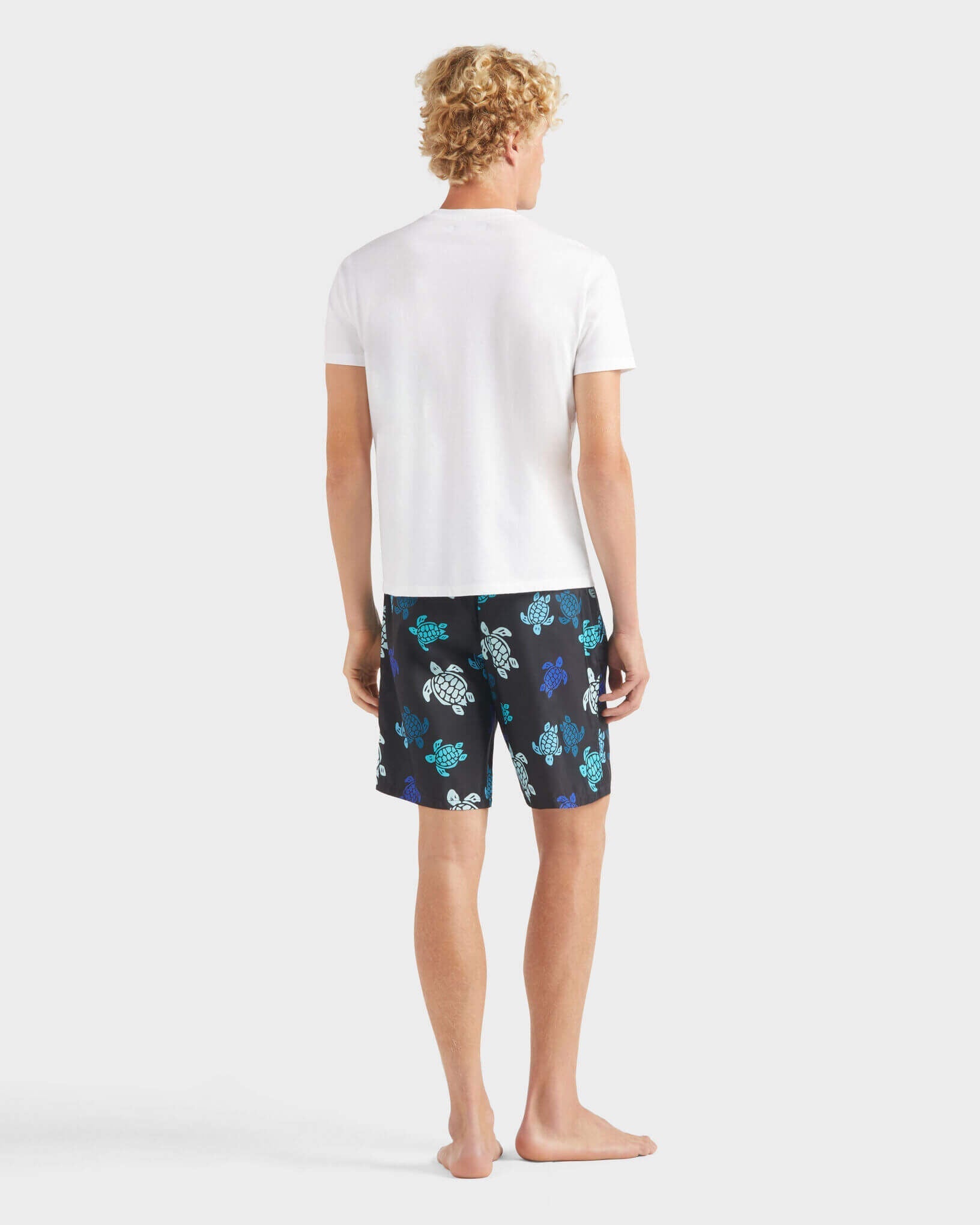 Vilebrequin Men Organic Cotton T-shirt Big Turtle Embroidery - White