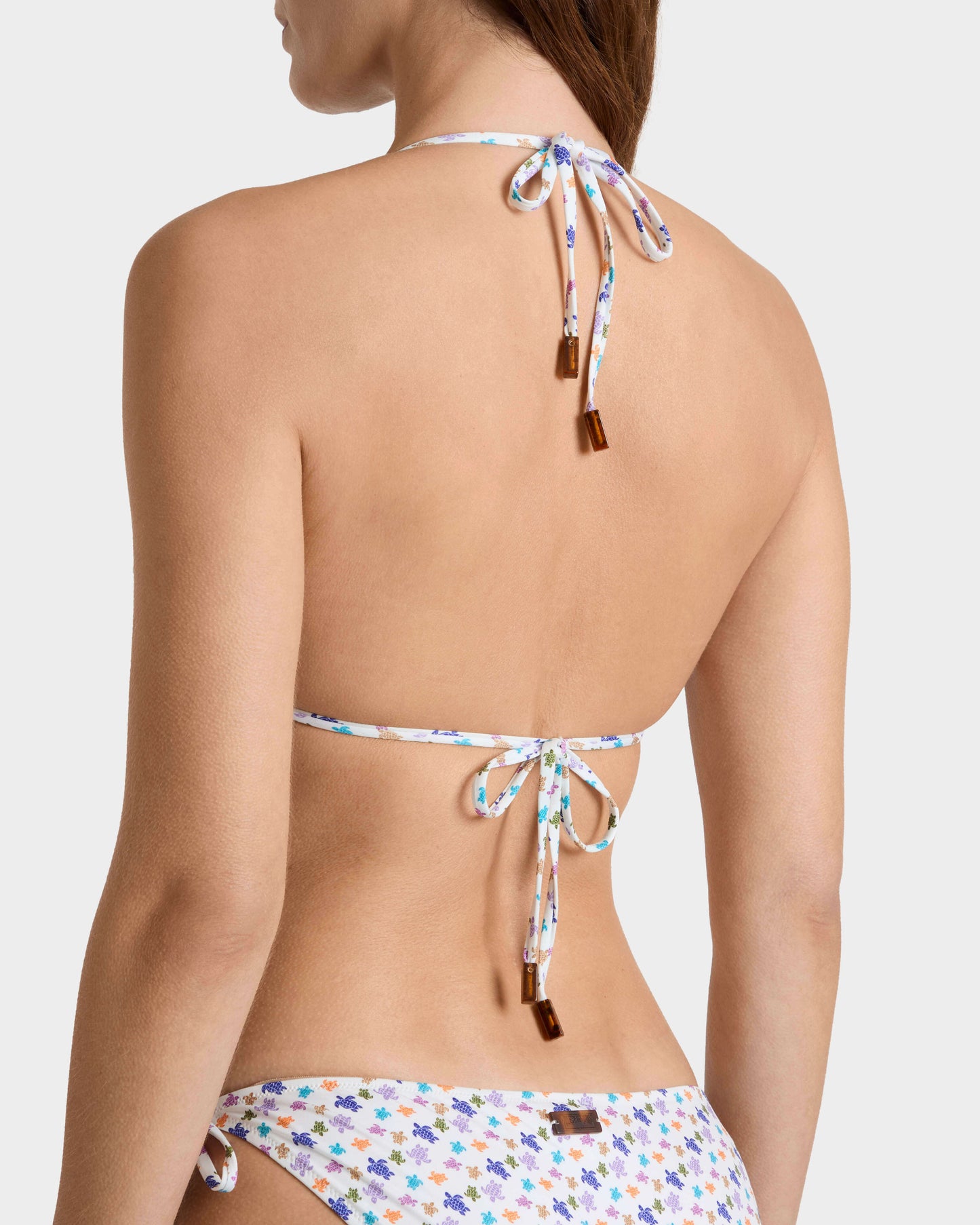 Vilebrequin Women Triangle Bikini Top Micro Ronde des Tortues - White