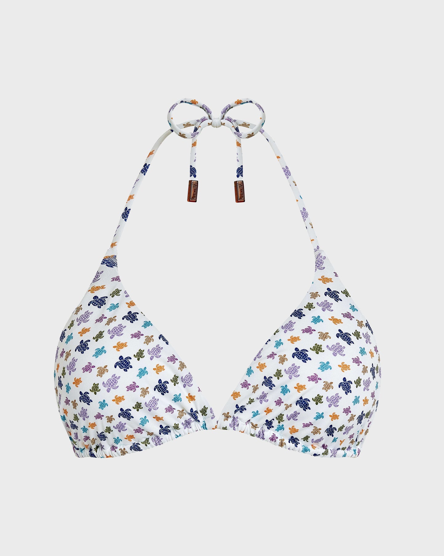 Vilebrequin Women Triangle Bikini Top Micro Ronde des Tortues - White