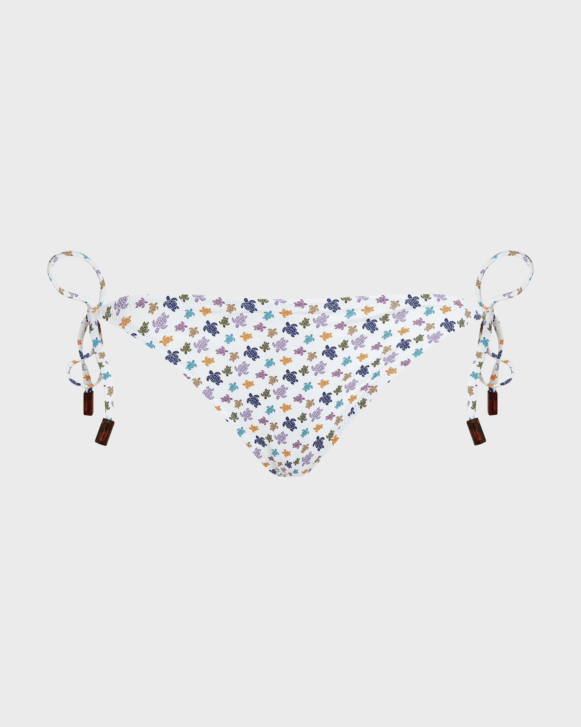 Vilebrequin Women Side Tie Bikini Bottom Micro Ronde des Tortues - White