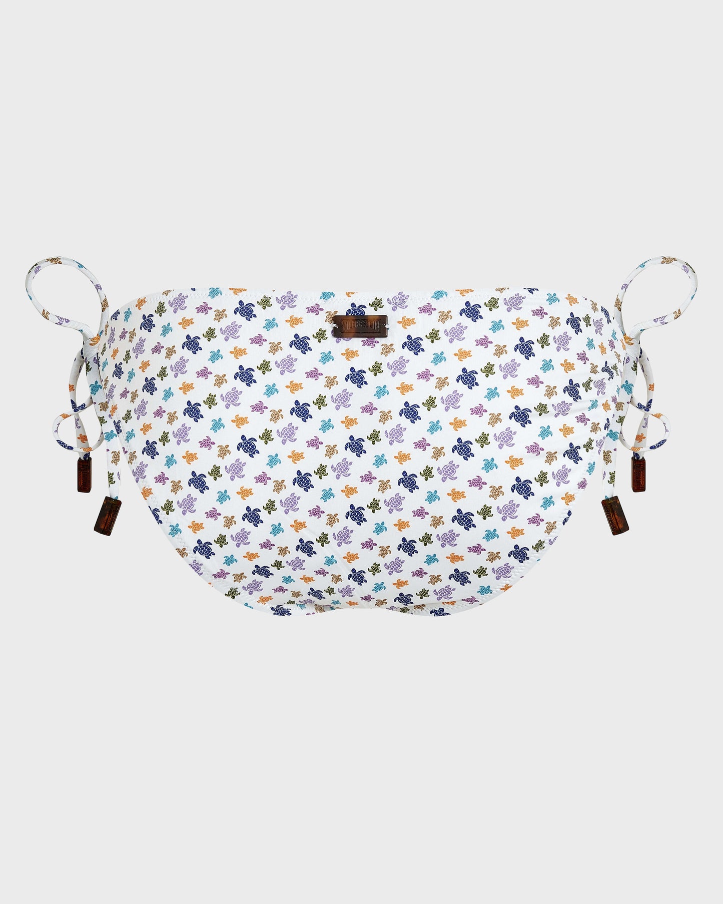 Vilebrequin Women Side Tie Bikini Bottom Micro Ronde des Tortues - White