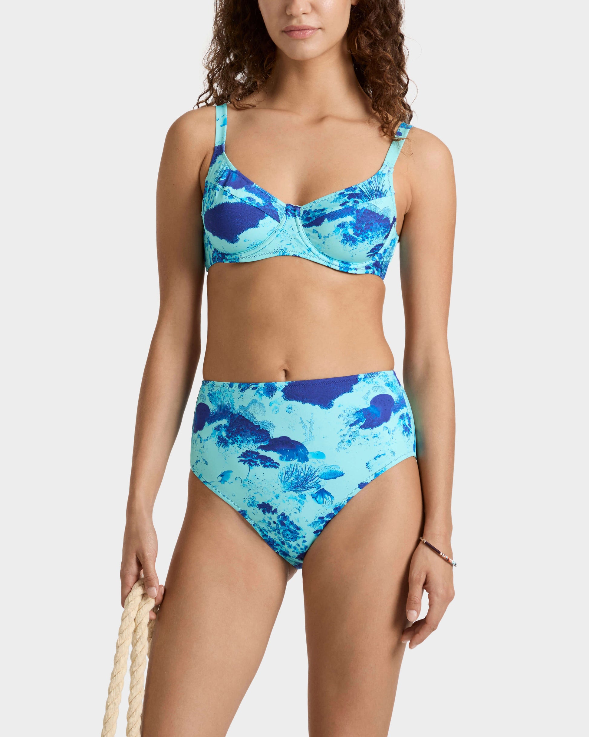 Vilebrequin Women High-waisted Bikini Bottom Coral Reef - Blue Oxygene