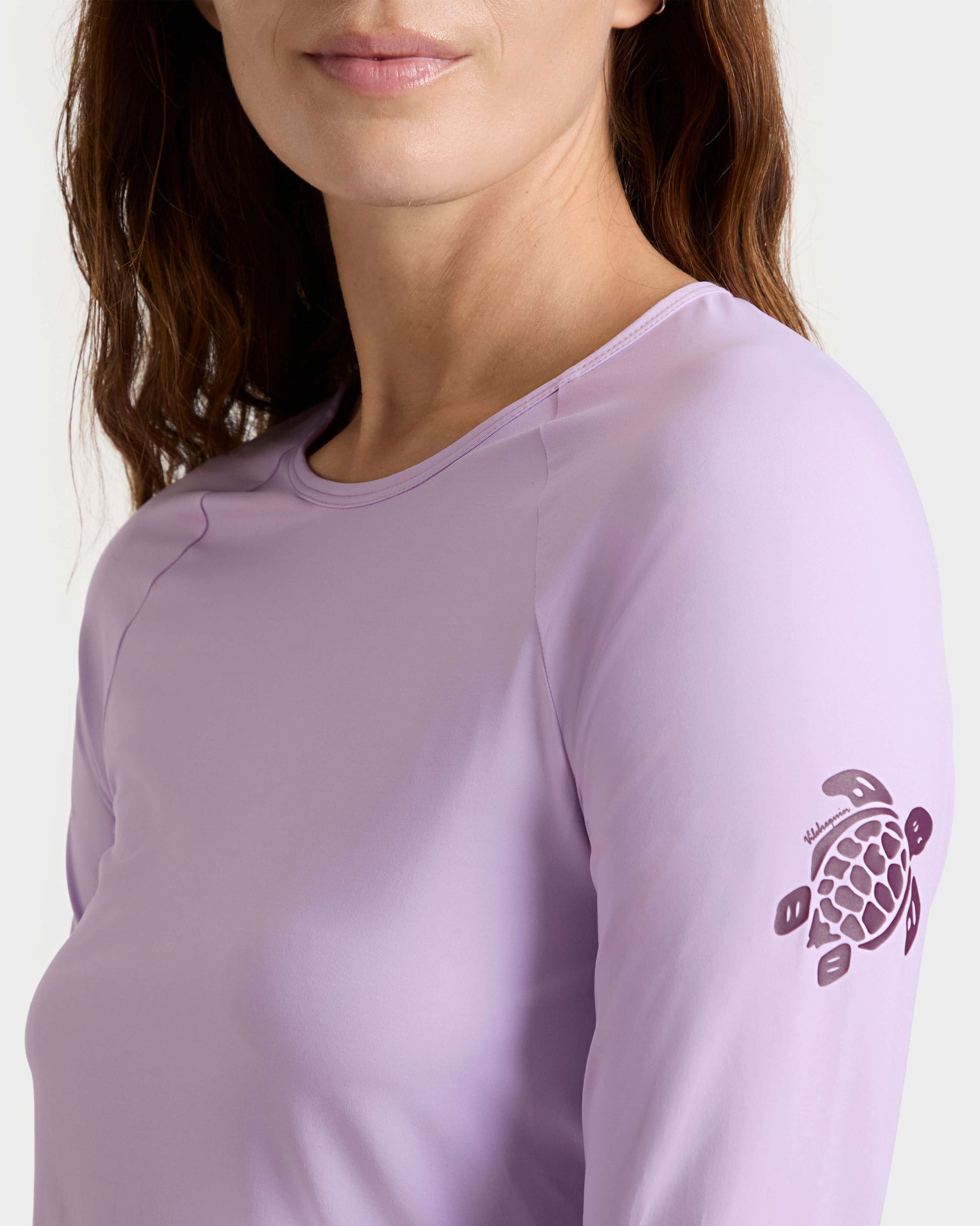 Vilebrequin Women Long Sleeves Rashguard Top Solid - Purple Fleur