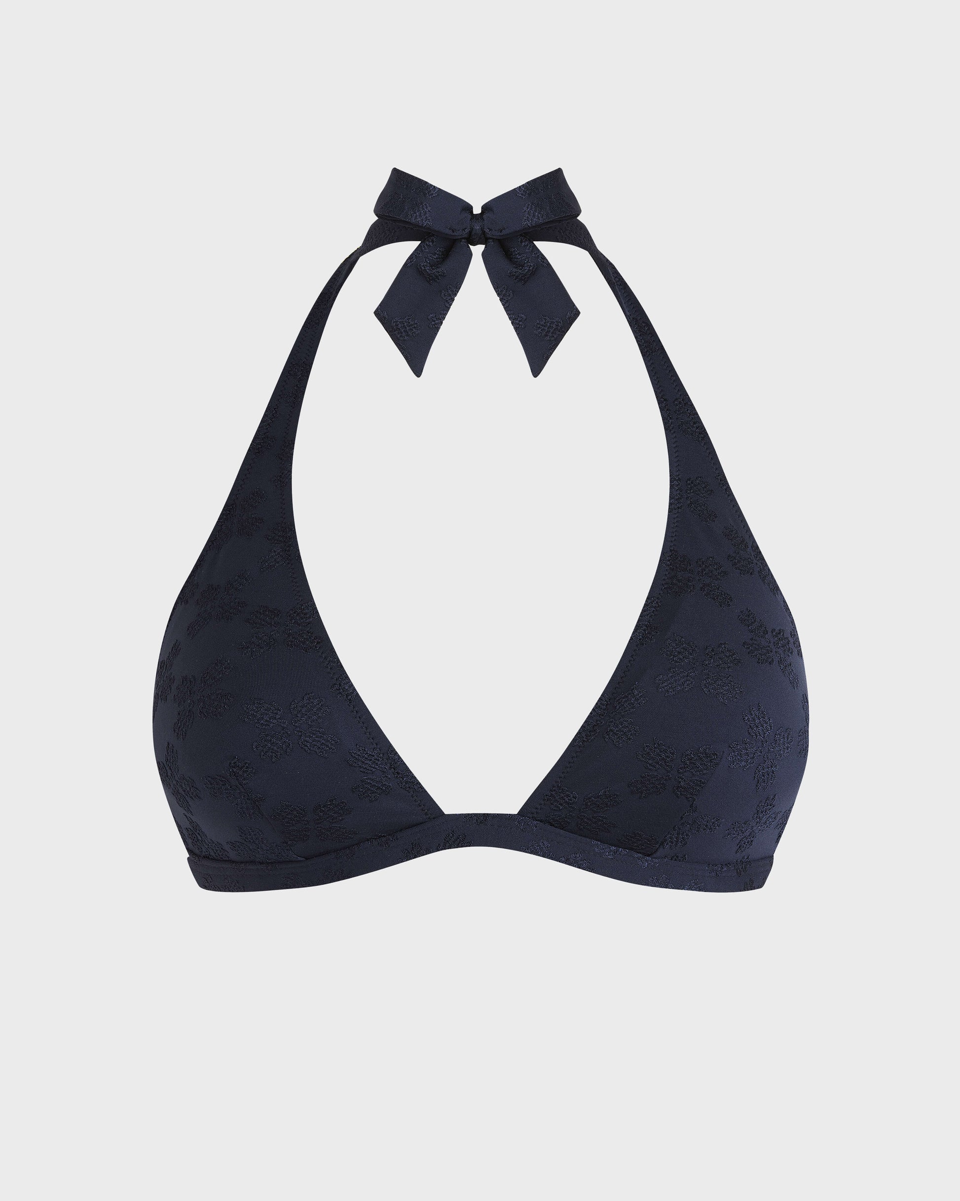 Vilebrequin Women Halter Bikini Top Turtle Monogram Jacquard - Blue Navy