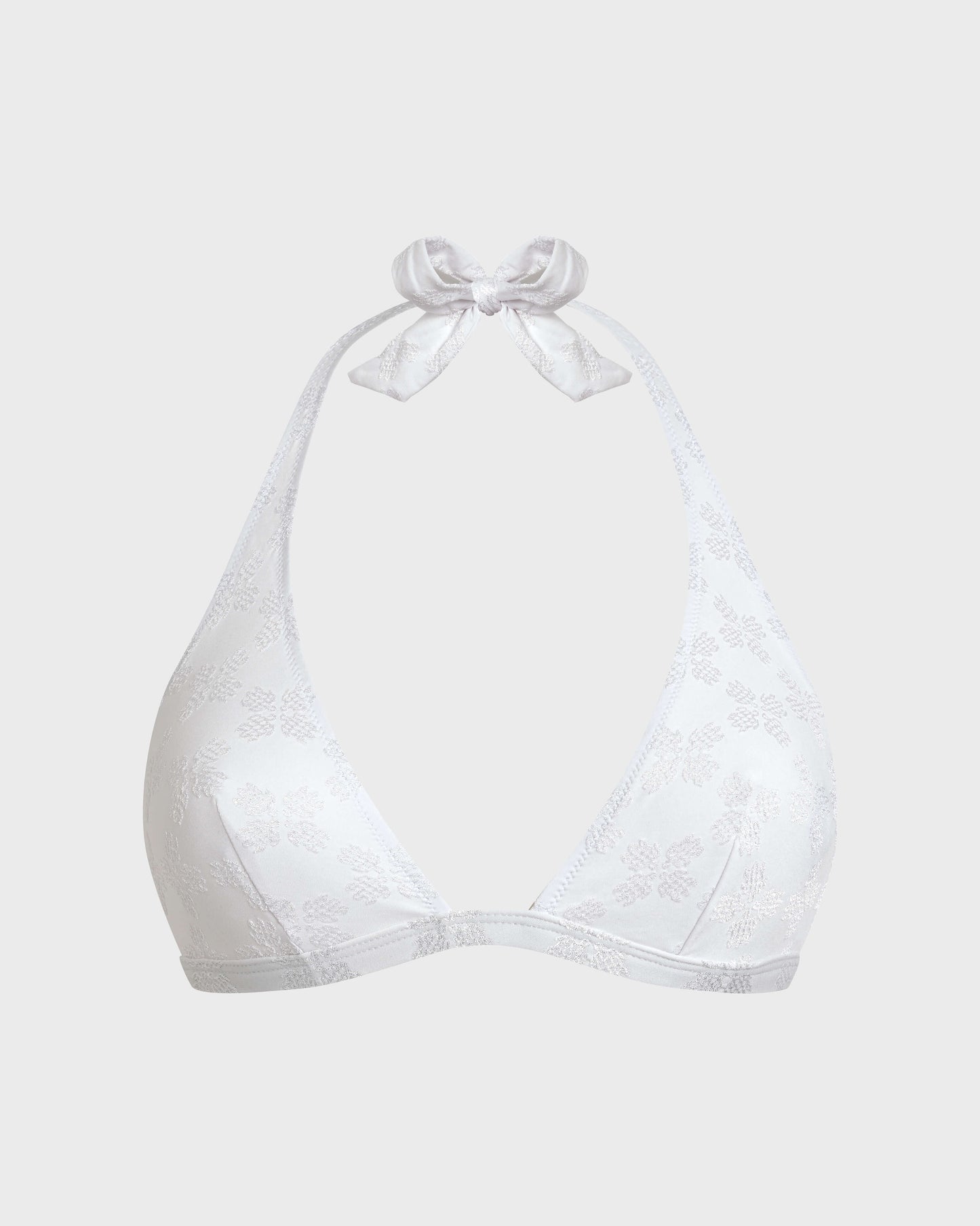 Vilebrequin Women Halter Bikini Top Turtle Monogram Jacquard - White