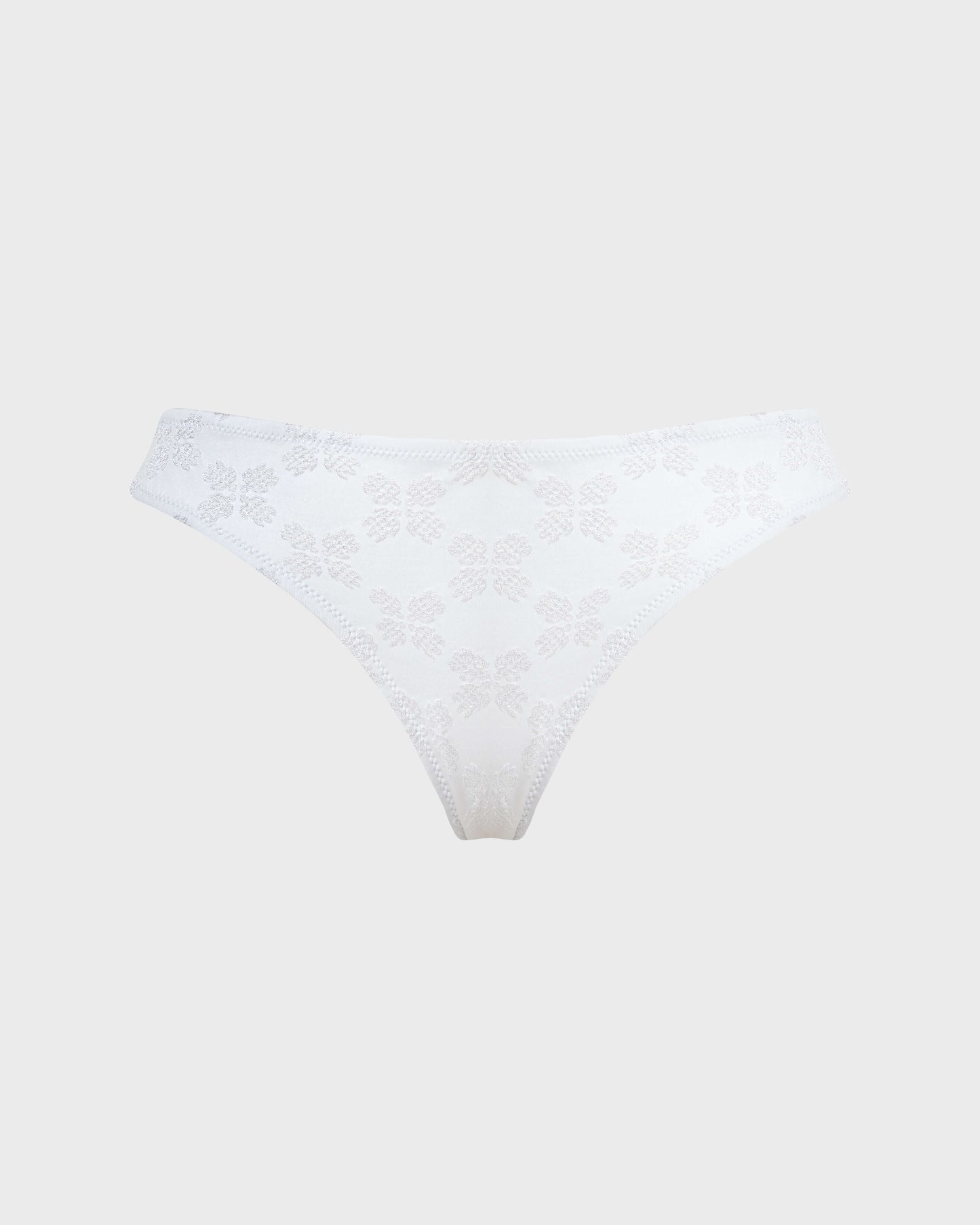 Vilebrequin Women Midi brief Bikini Bottom Turtle Monogram Jacquard - White