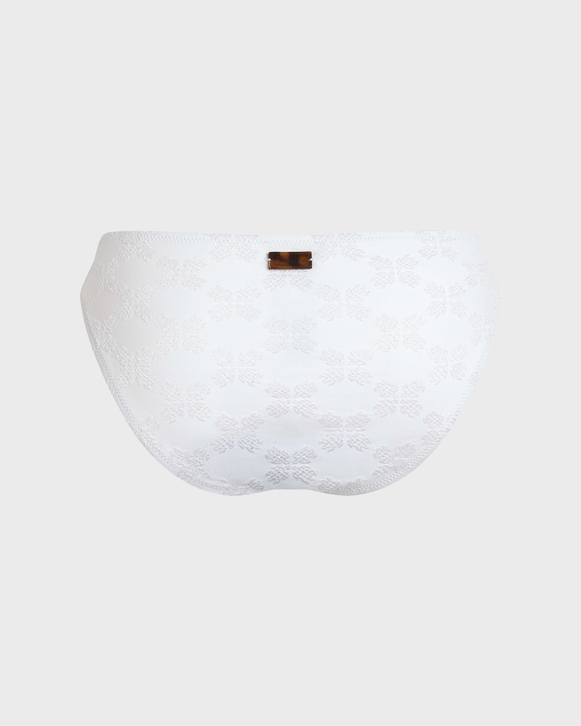 Vilebrequin Women Midi brief Bikini Bottom Turtle Monogram Jacquard - White