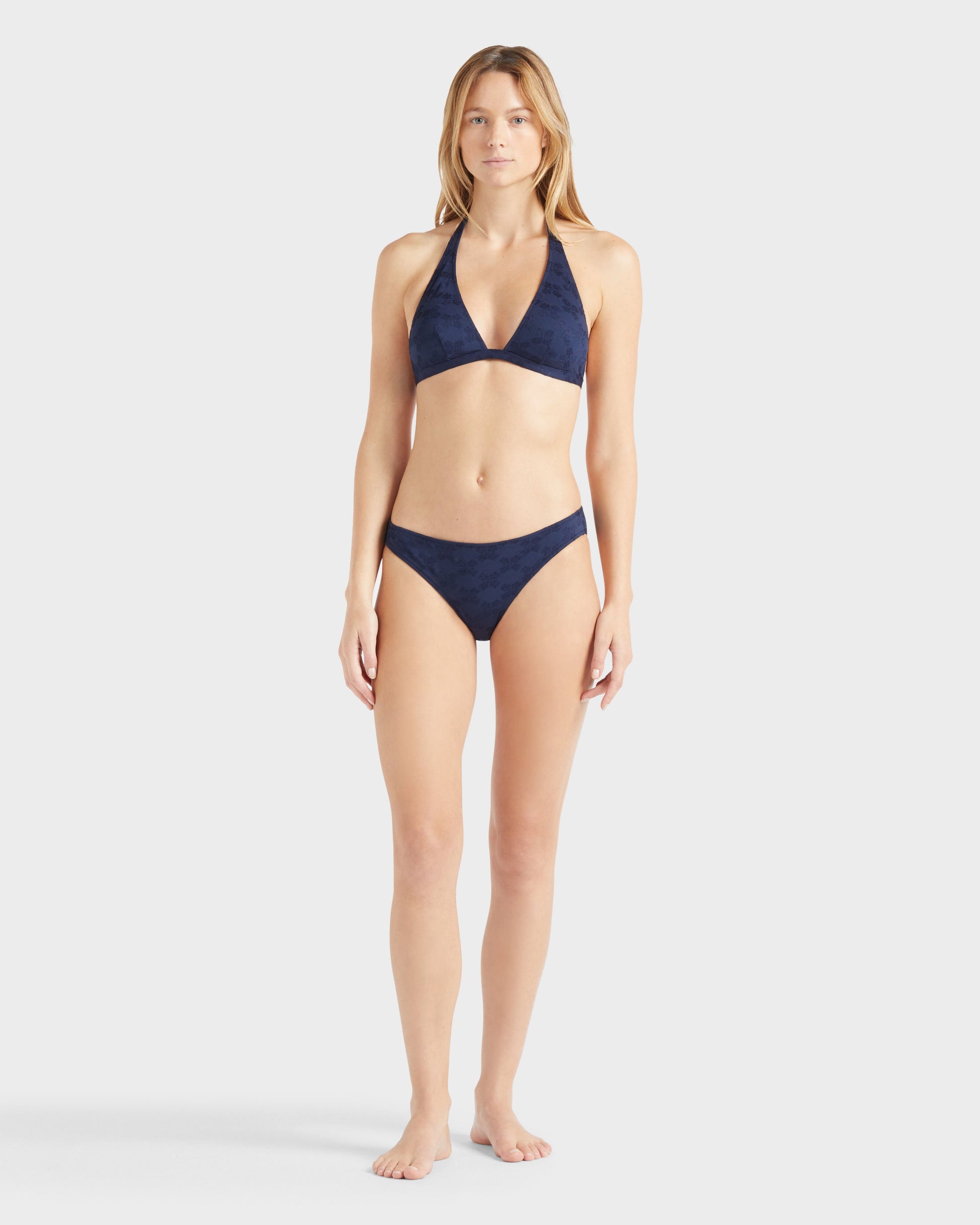 Vilebrequin Women Halter Bikini Top Jacquard Monogram - Blue Navy