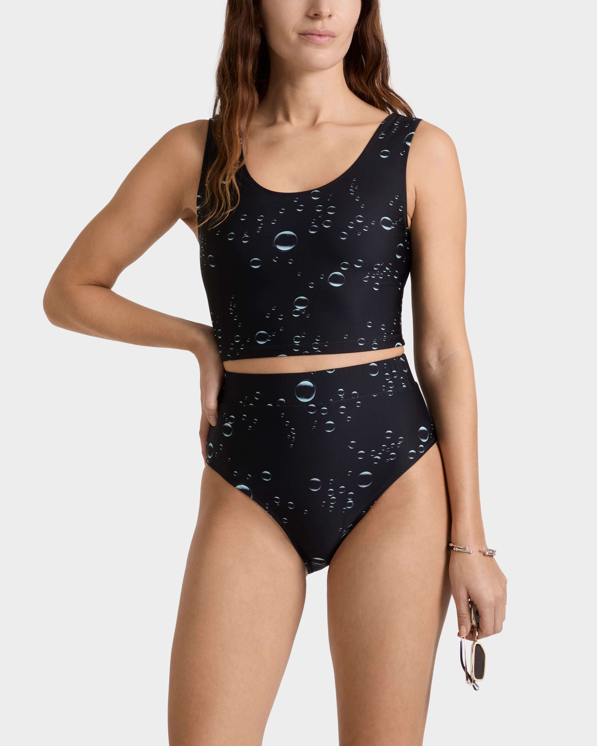 Vilebrequin Women Tankini Top Bubble 3D - Black