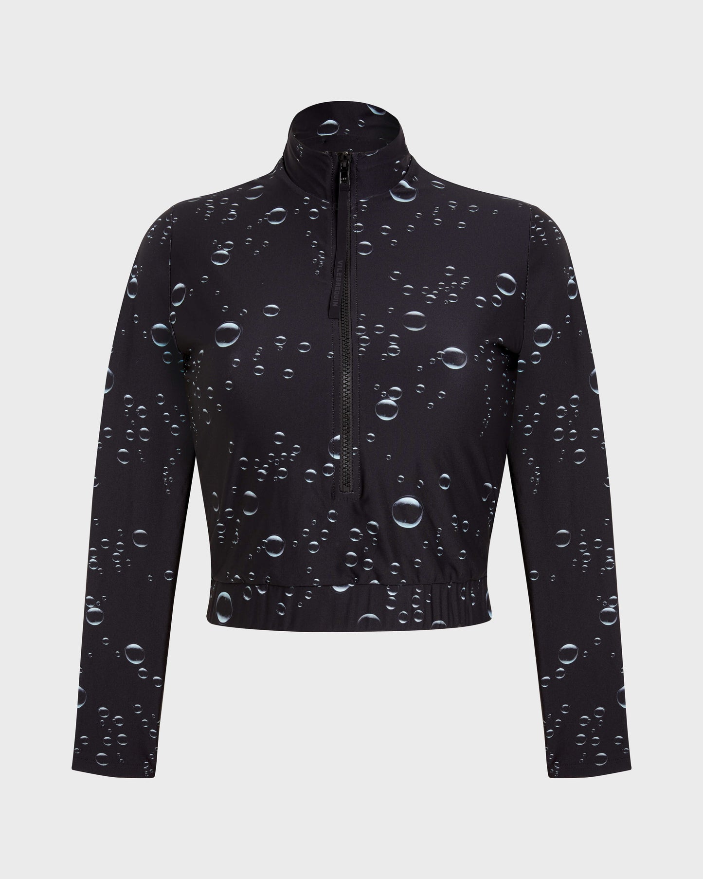 Vilebrequin Women Full Zip Crop Top Rashguard Bubble 3D - Black