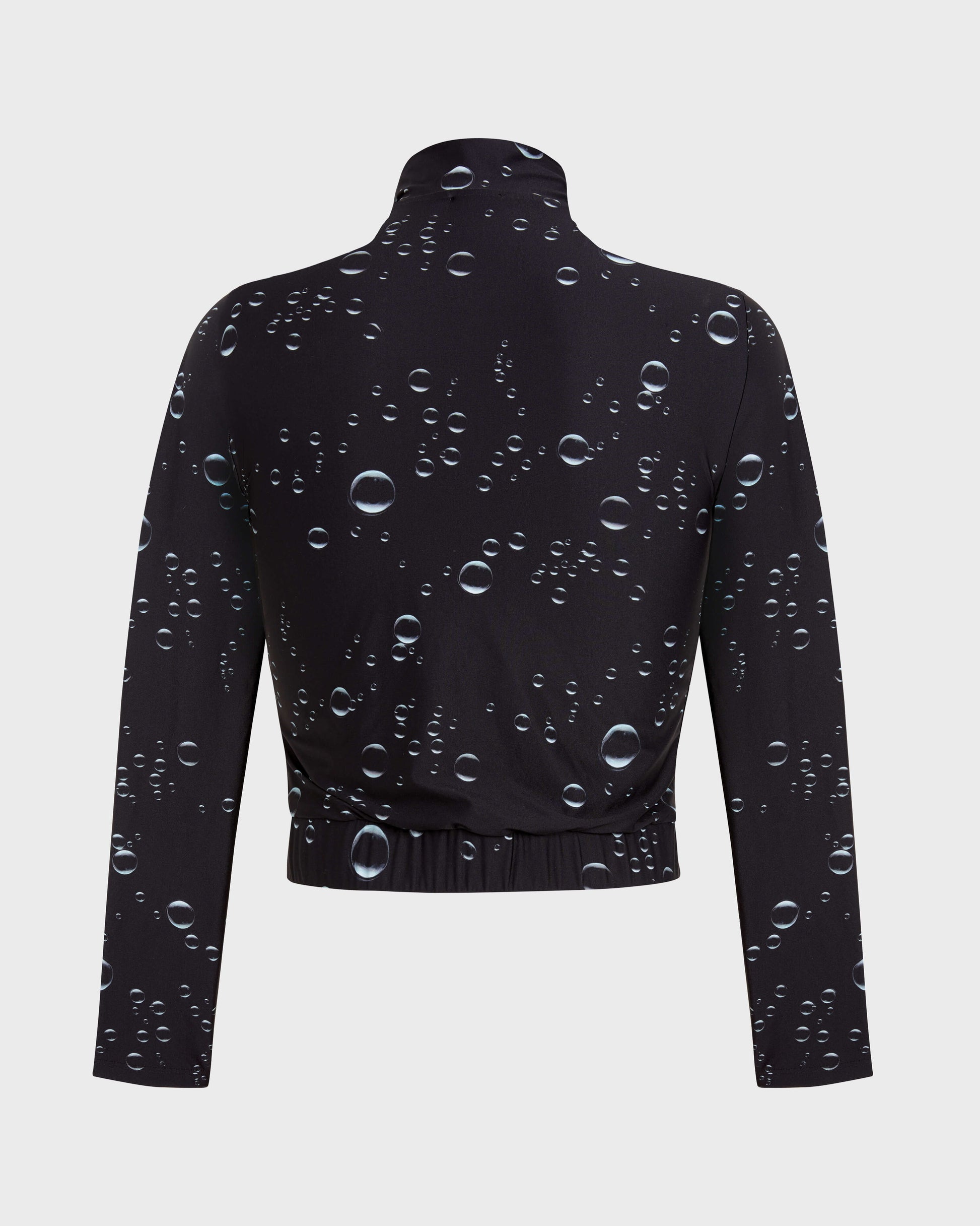 Vilebrequin Women Full Zip Crop Top Rashguard Bubble 3D - Black