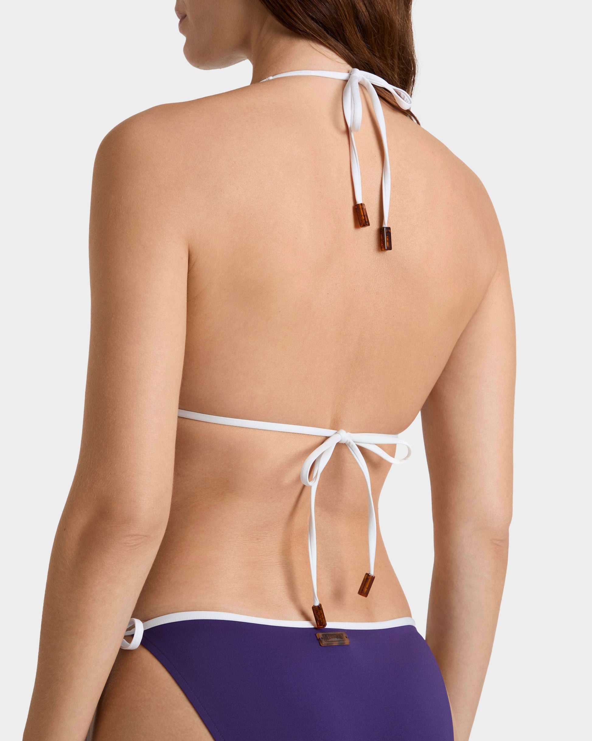 Vilebrequin Women Triangle Bikini Top Solid - Purple Violette