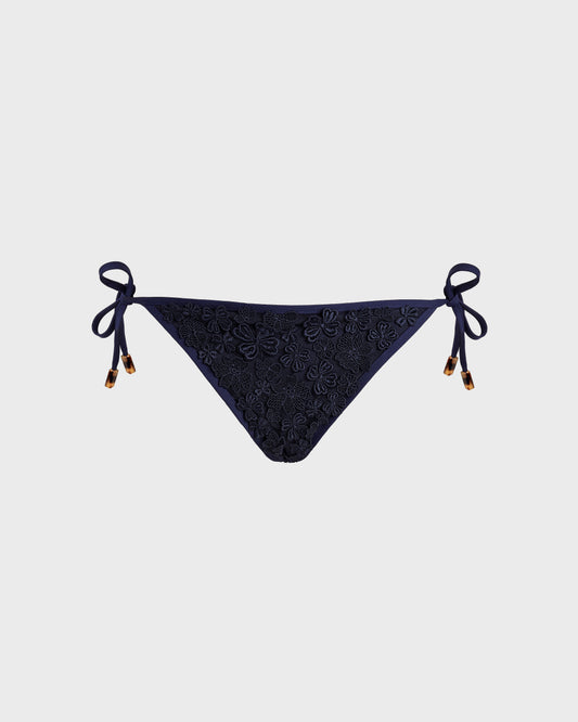 Vilebrequin Women Bikini Bottom Embroidered Guipure Florale - Blue Navy