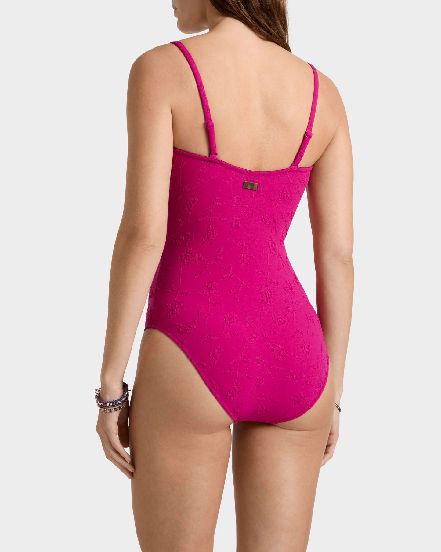 Vilebrequin Women Jacquard One-piece Swimsuit Roses - Red Crimson purple