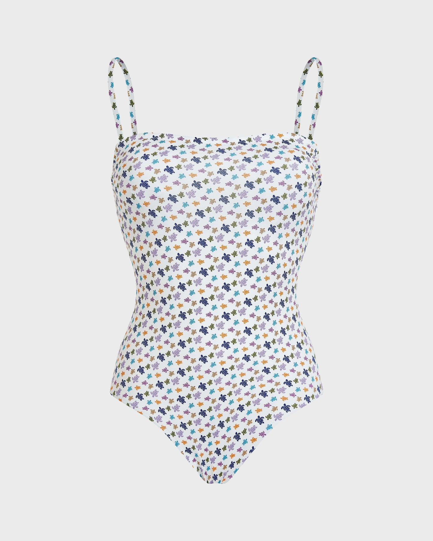 Vilebrequin Women Bustier One-piece Swimsuit Micro Ronde des Tortues - White