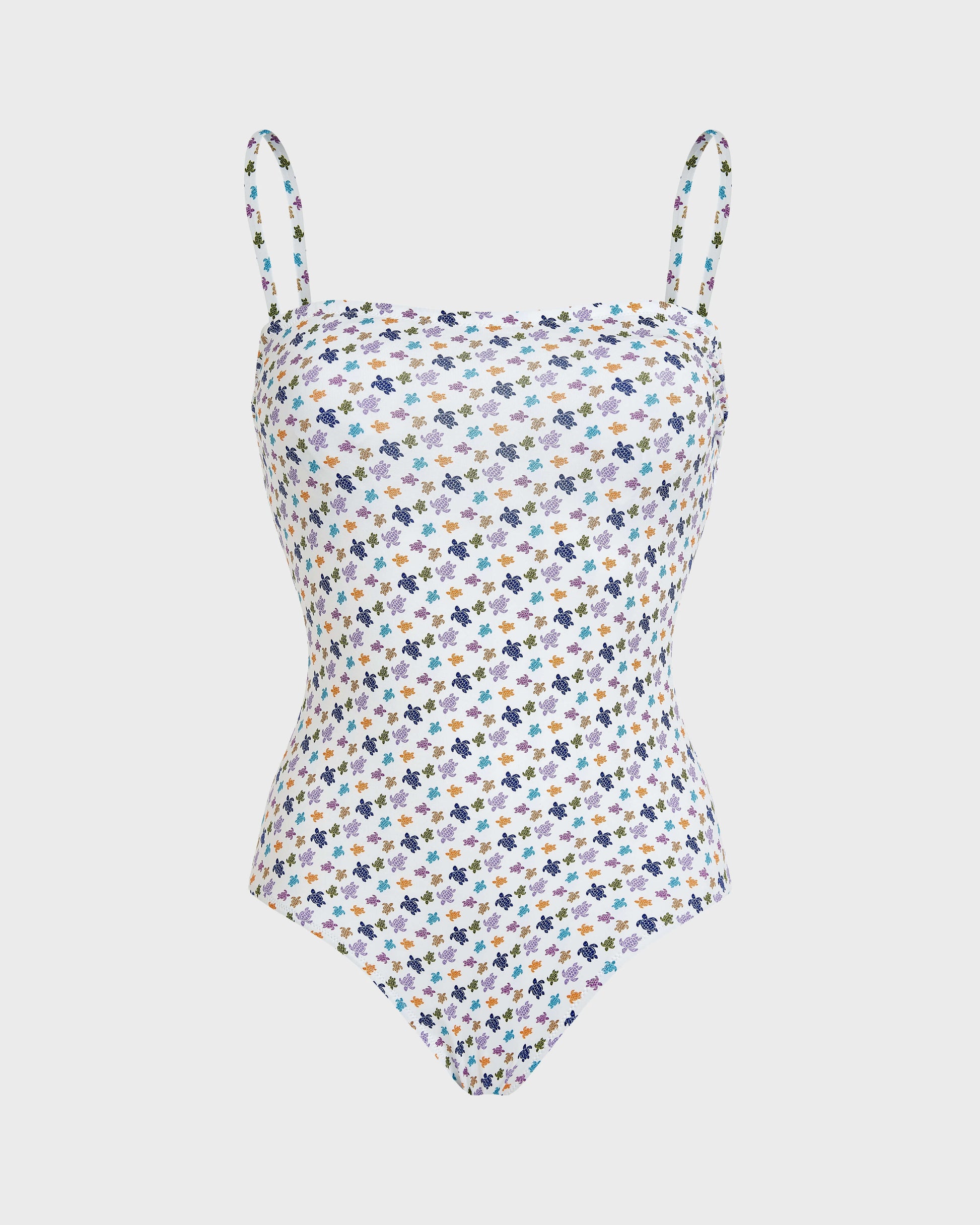 Vilebrequin Women Bustier One-piece Swimsuit Micro Ronde des Tortues - White