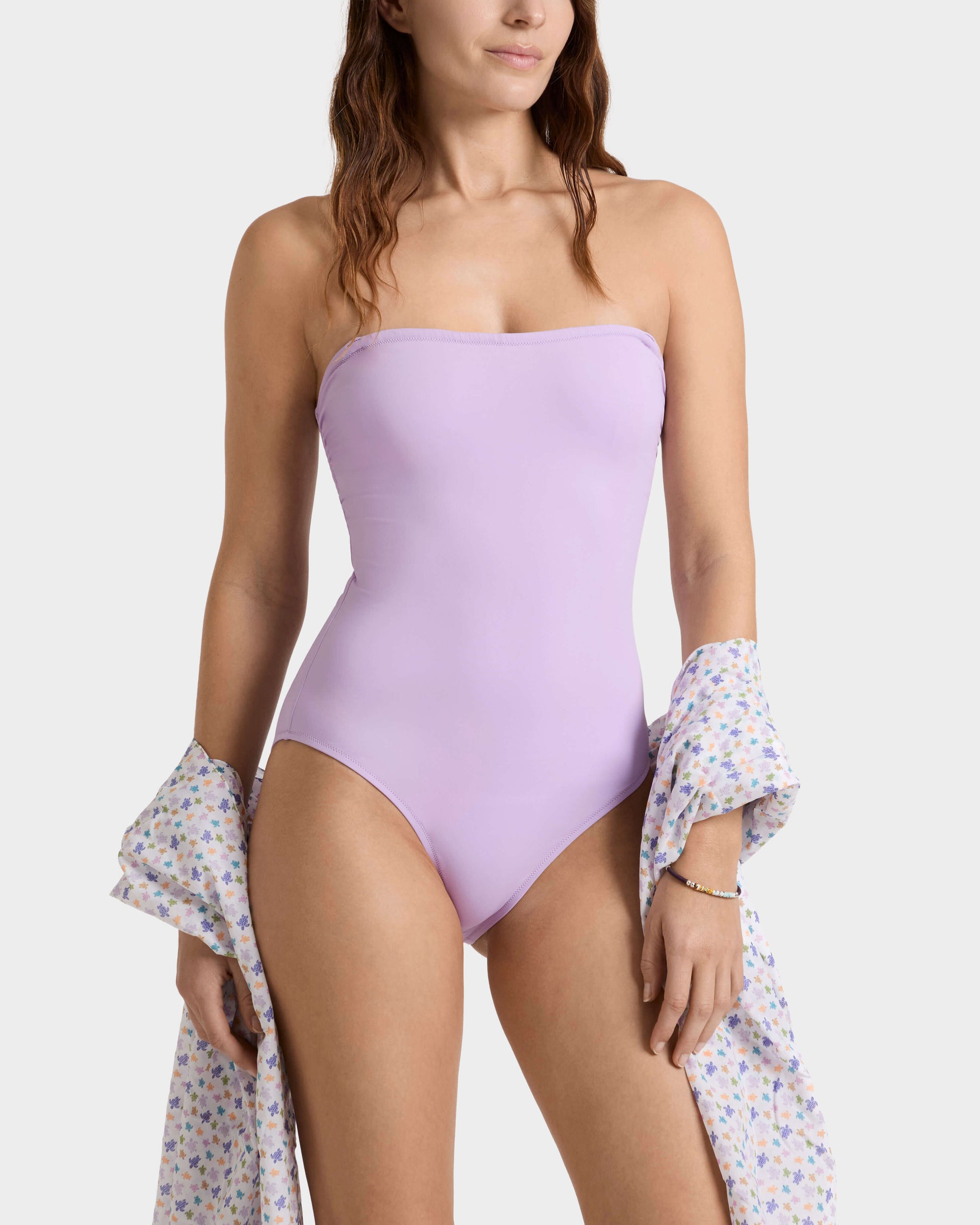 Vilebrequin Women Bustier One-piece Swimsuit Solid - Purple Fleur