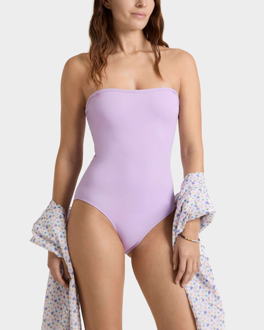 Vilebrequin Women Bustier One-piece Swimsuit Solid - Purple Fleur