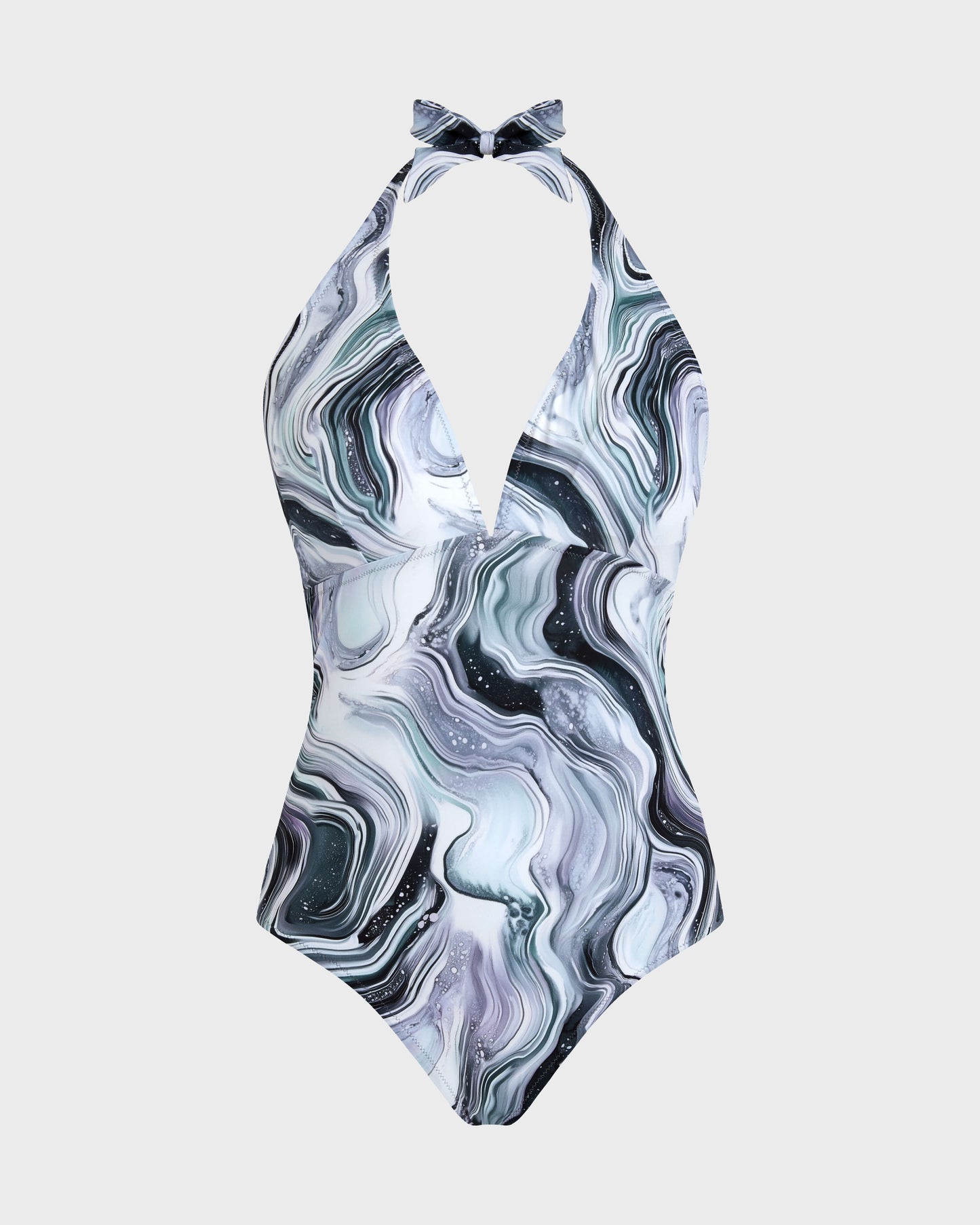 Vilebrequin Women Halter One-piece Swimsuit Marble - White