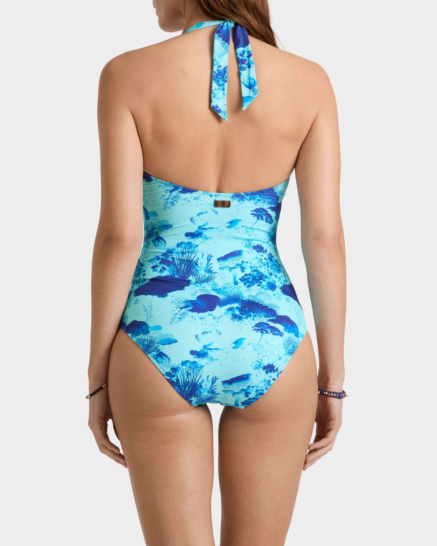 Vilebrequin Women Halter One-piece Swimsuit Coral Reef - Blue Oxygene