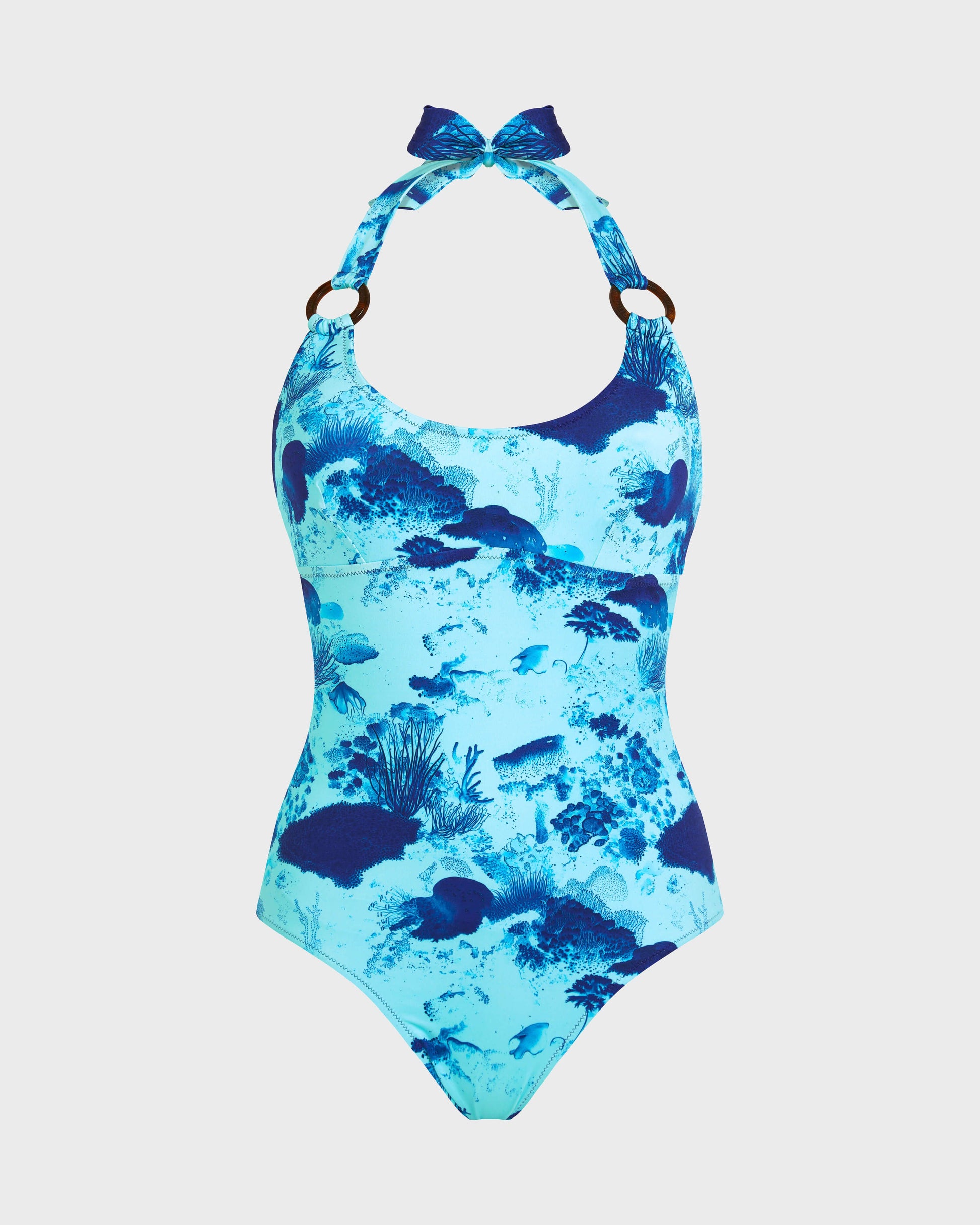 Vilebrequin Women Halter One-piece Swimsuit Coral Reef - Blue Oxygene