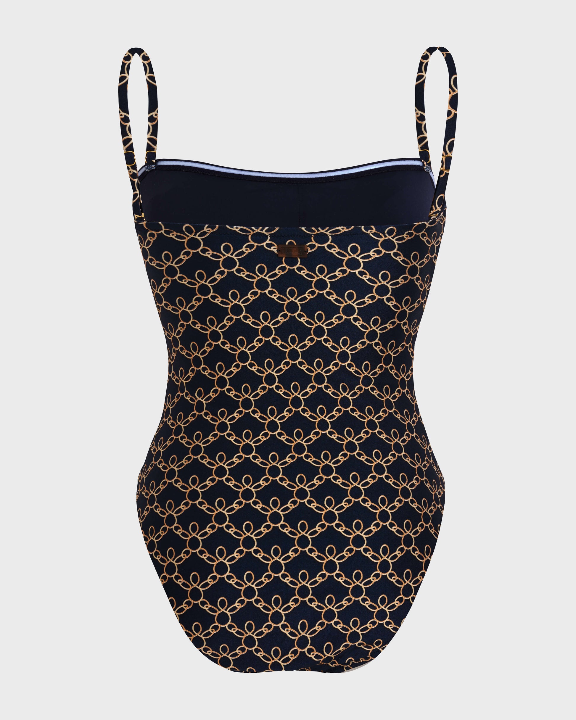 Vilebrequin Women Bustier One-piece swimsuit Turtles Chains - Blue Navy