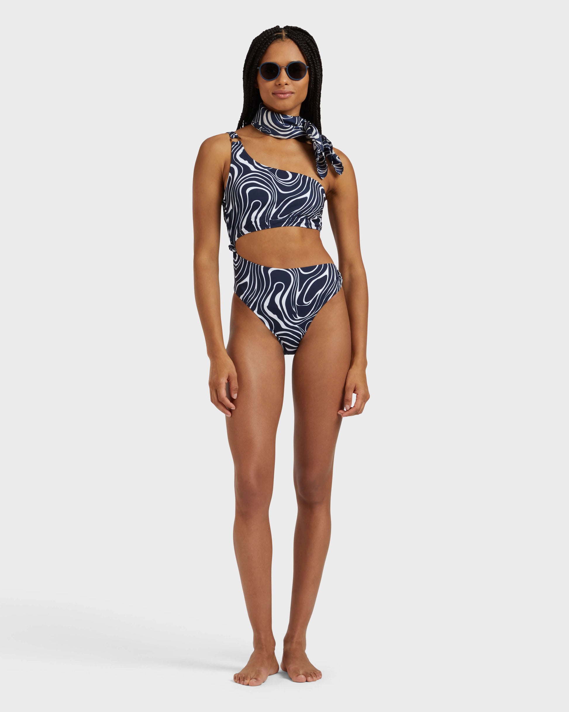 Vilebrequin Women Asymmetric One-piece swimsuit Orcas - Blue Navy