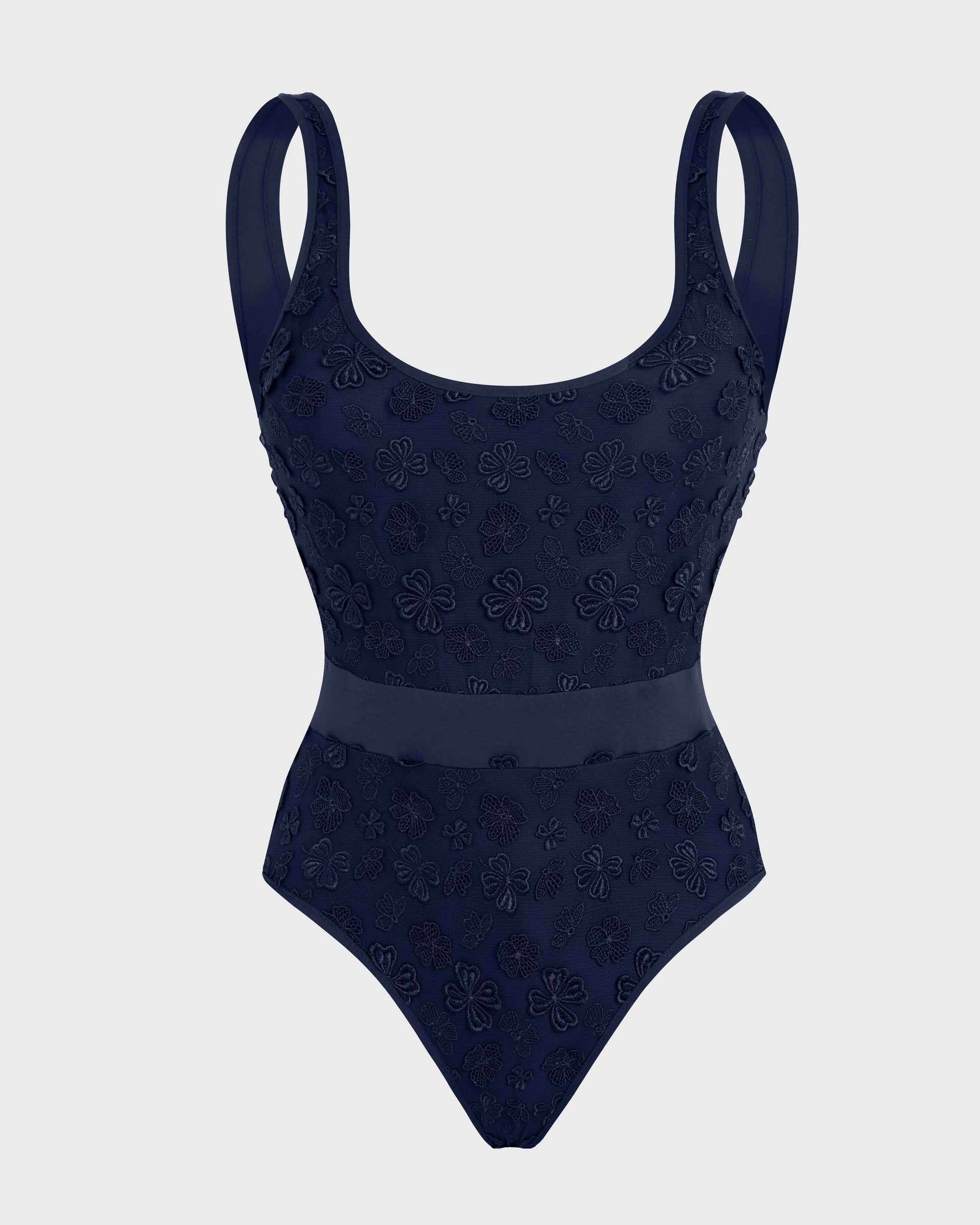 Vilebrequin Women One-piece swimsuit Embroidered Flowers - Blue Navy